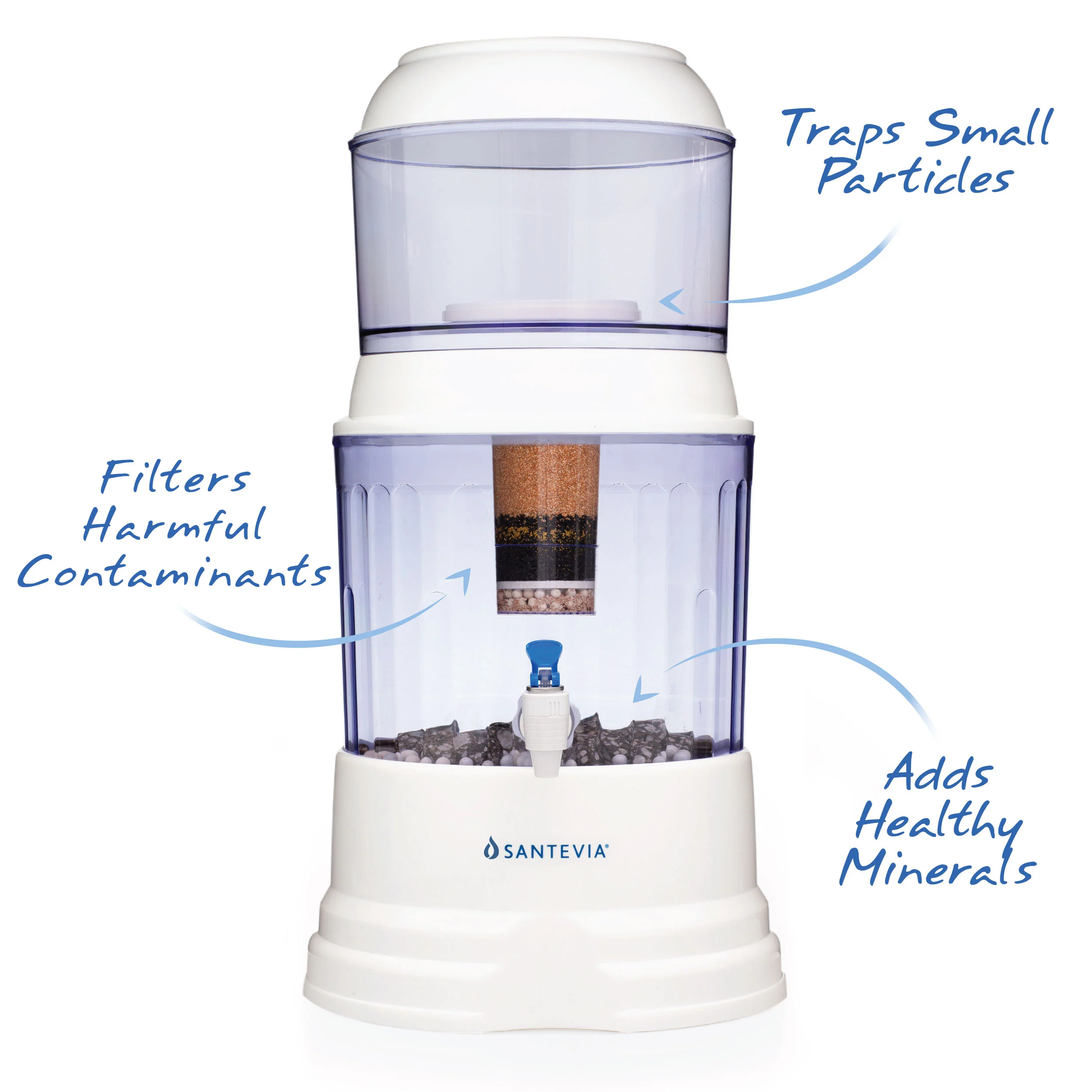 Sistema de Filtración de Agua Gravity – Filtro de 5 Etapas con Minerales Esenciales – Elimina el 99% de Contaminantes (Plomo, Fluoruro, Cloro) – Compatible con Enfriadores de Agua