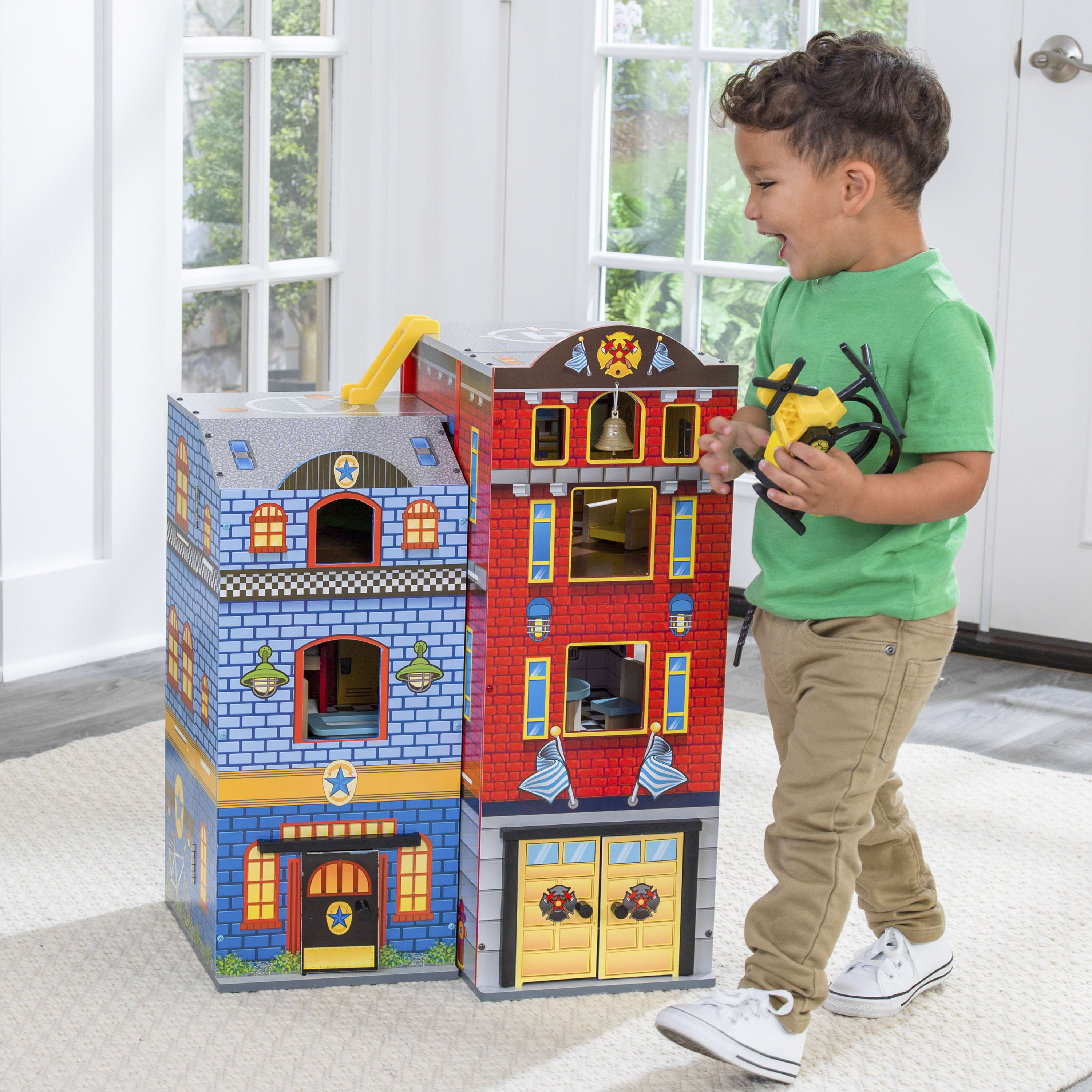 Conjunto de Juego KidKraft Everyday Heroes de Madera Plegable con 26 Piezas