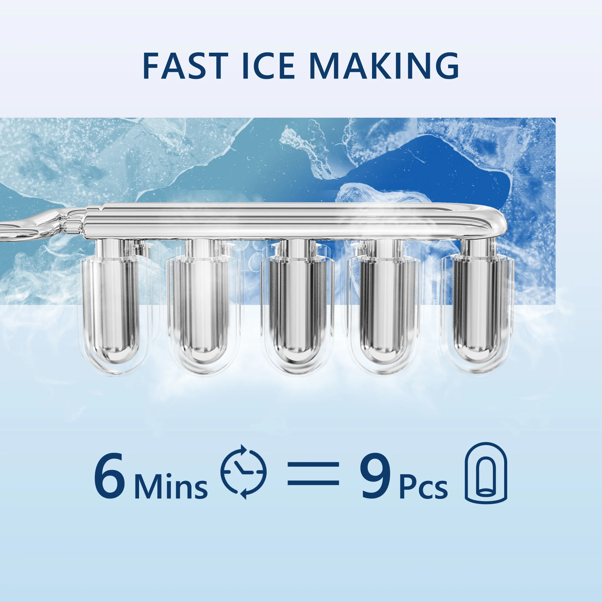 2025 Máquina de hielo de encimera EUHOMY – 12 kg/24 h, portabilidad incomparable
