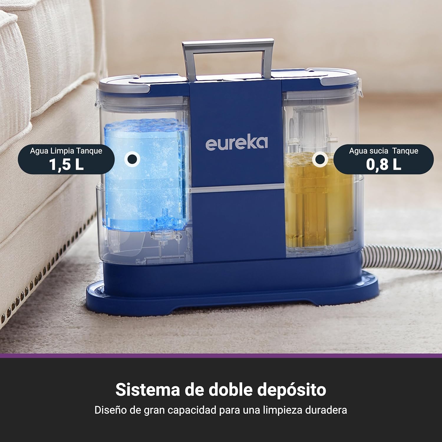 Aspiradora Eureka NEY100 para Alfombras y Tapicería | Limpiador Multi-Superficie con Depósito de 1.5L