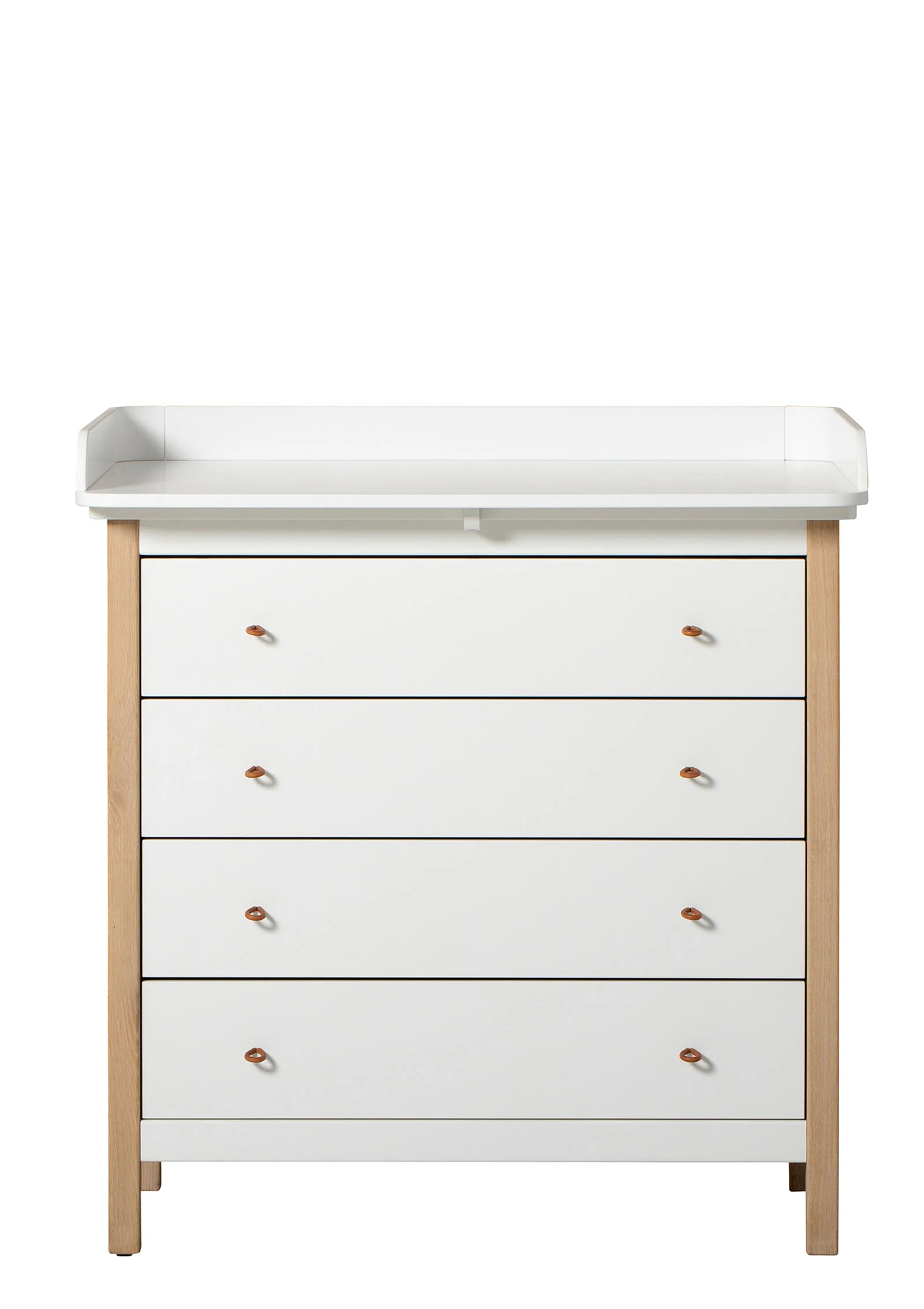 2025 Cómoda con cambiador 'Wood' con 4 cajones, blanco / roble
