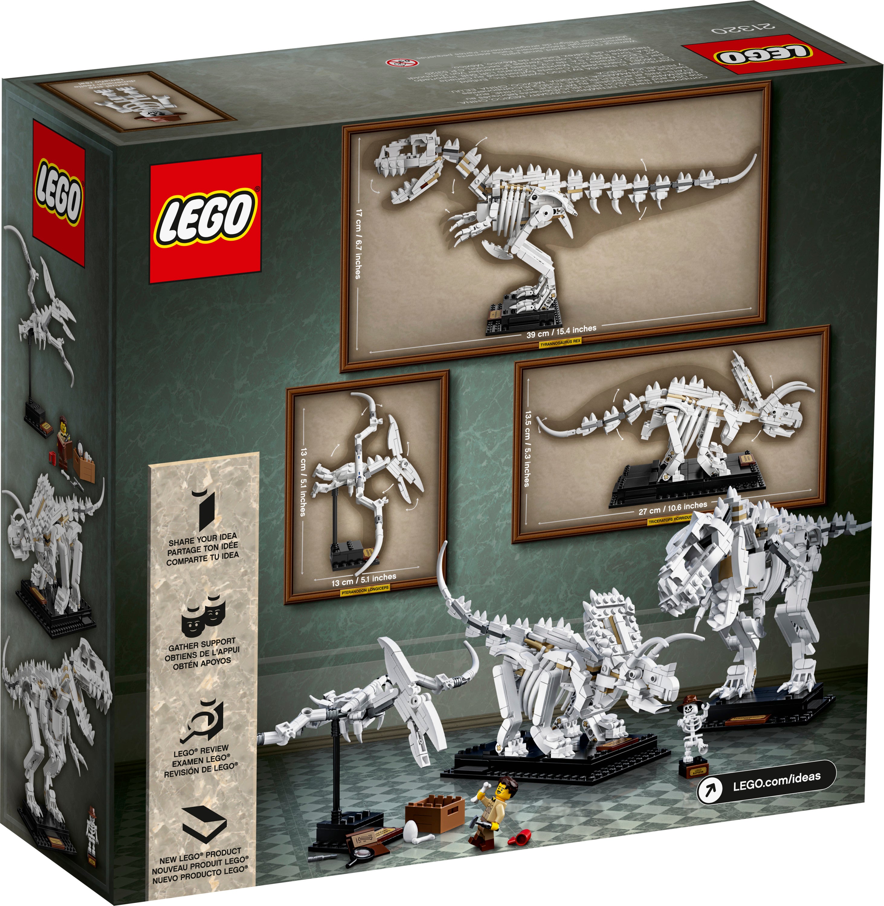 LEGO Ideas 21320 Fósiles de Dinosaurios – Set de Construcción (910 Piezas)