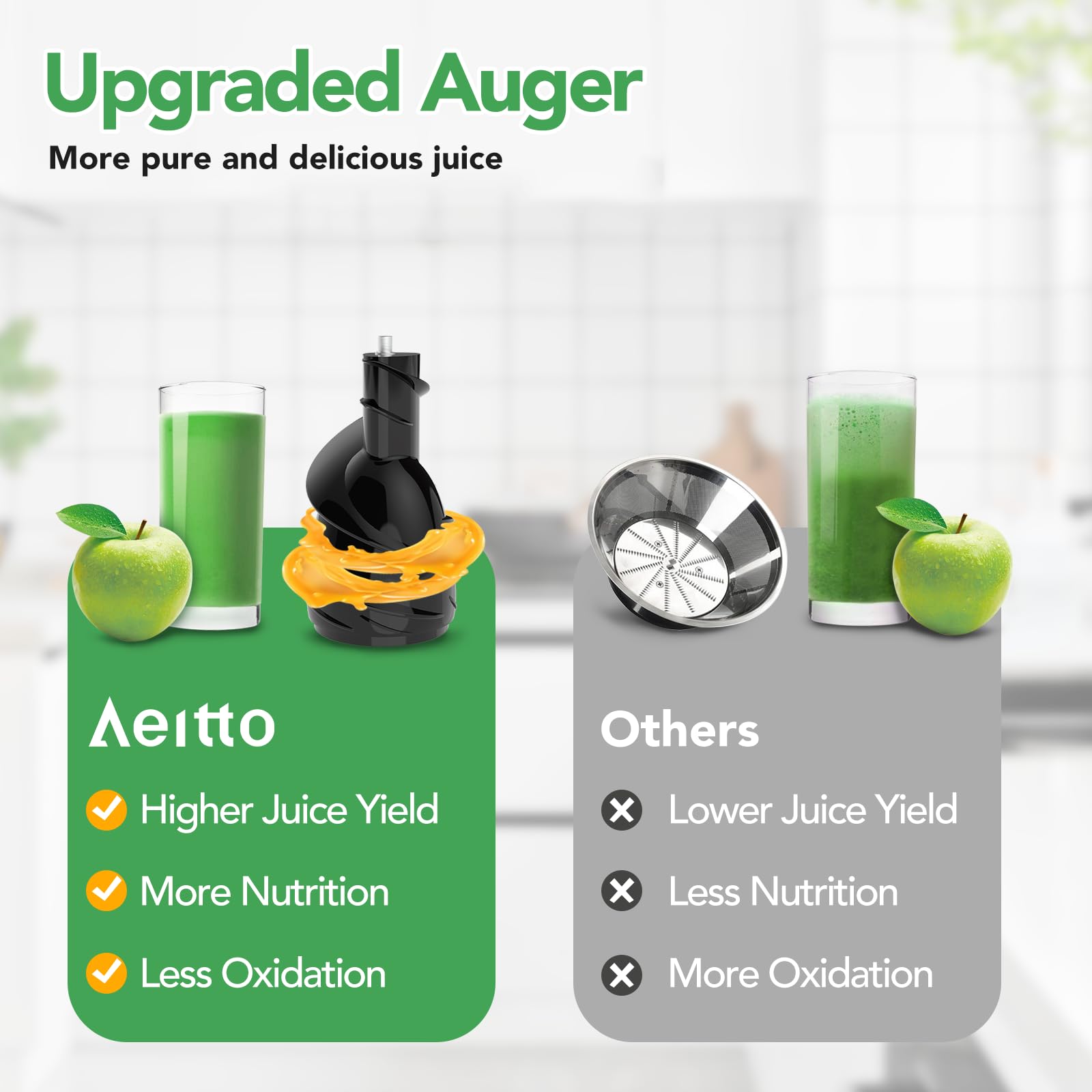 Aeitto Extractor de Jugo Masticador Portátil para Verduras Nutritivas