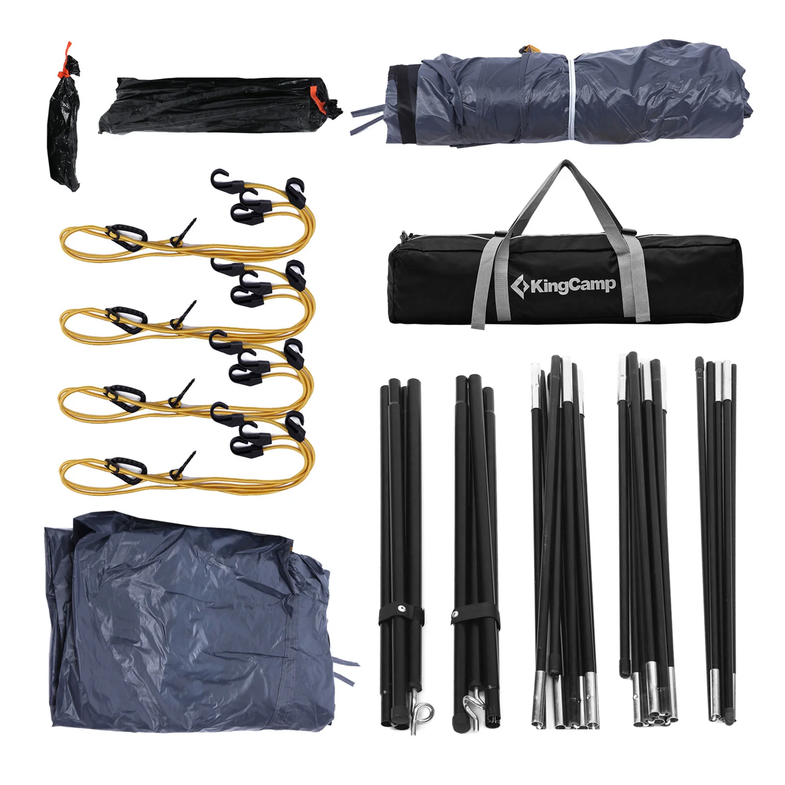 2025 KingCamp Compass Plus – Pabellón multifuncional para vehículos con protección visual impermeable y cortaviento, 4 postes de soporte, uso versátil y transporte compacto