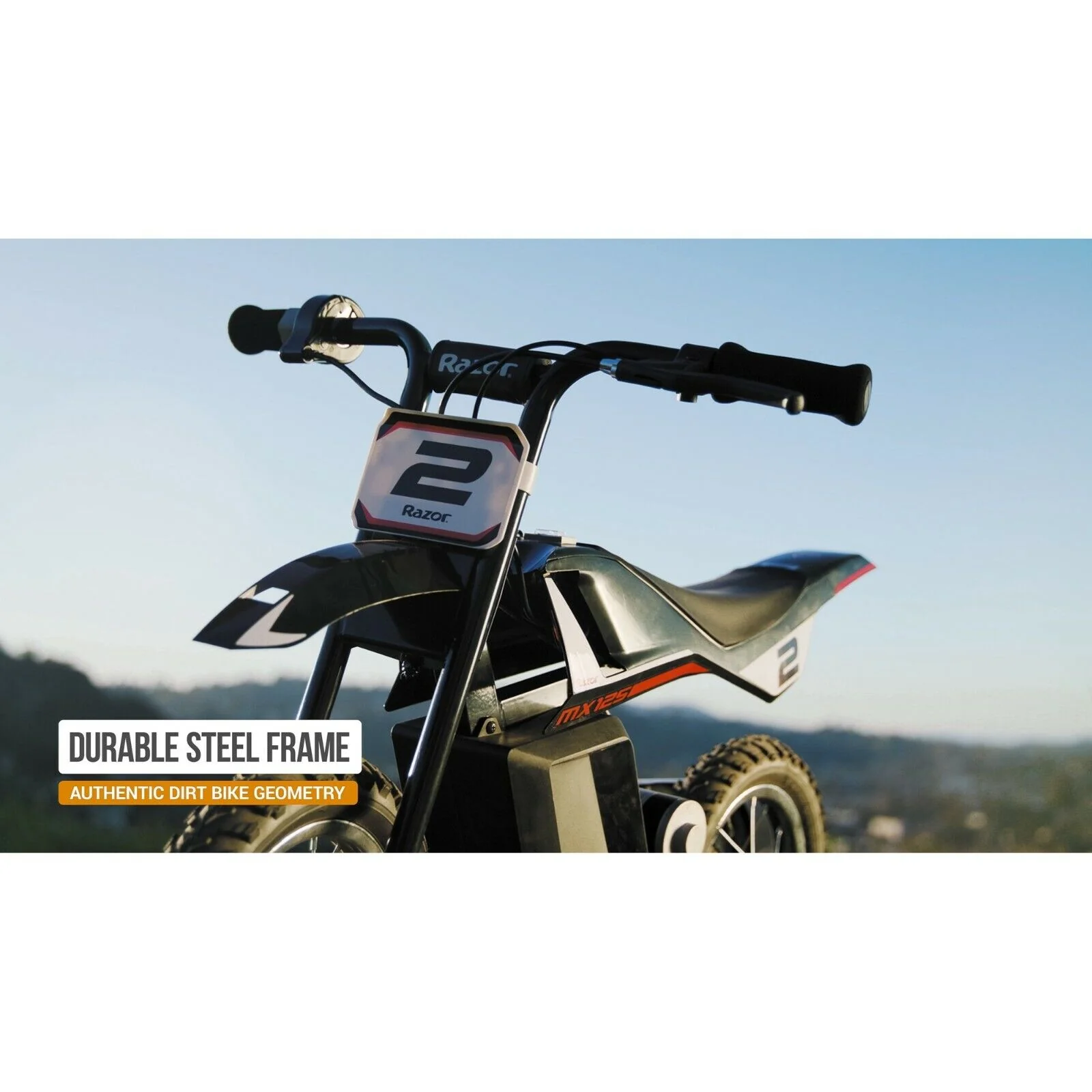 2025 Moto Cross Eléctrica para Niños Razor Dirt Rocket MX125 - Negra