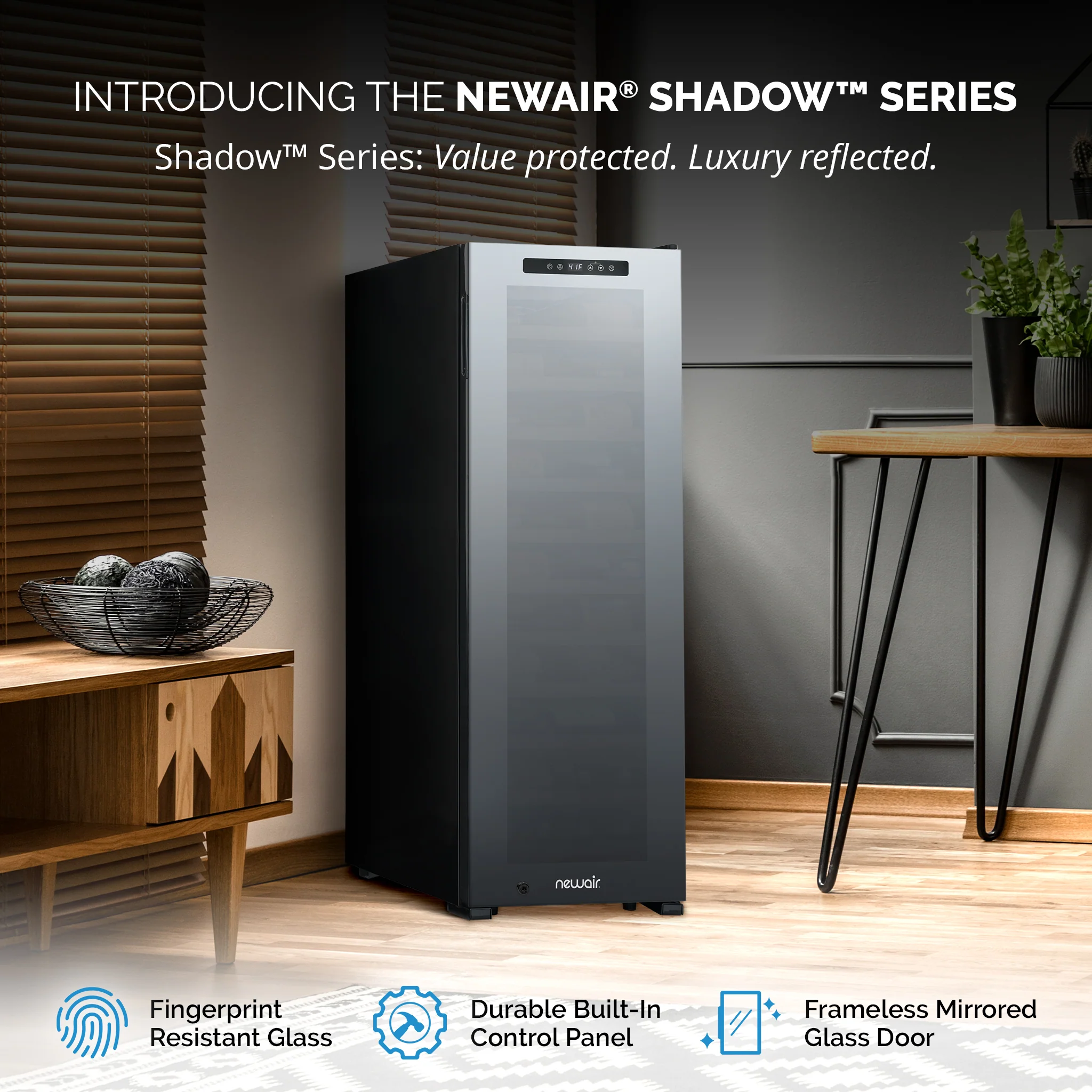 2025 Newair® Refrigerador de Vinos Independiente Negro – 62 Botellas – 16,9