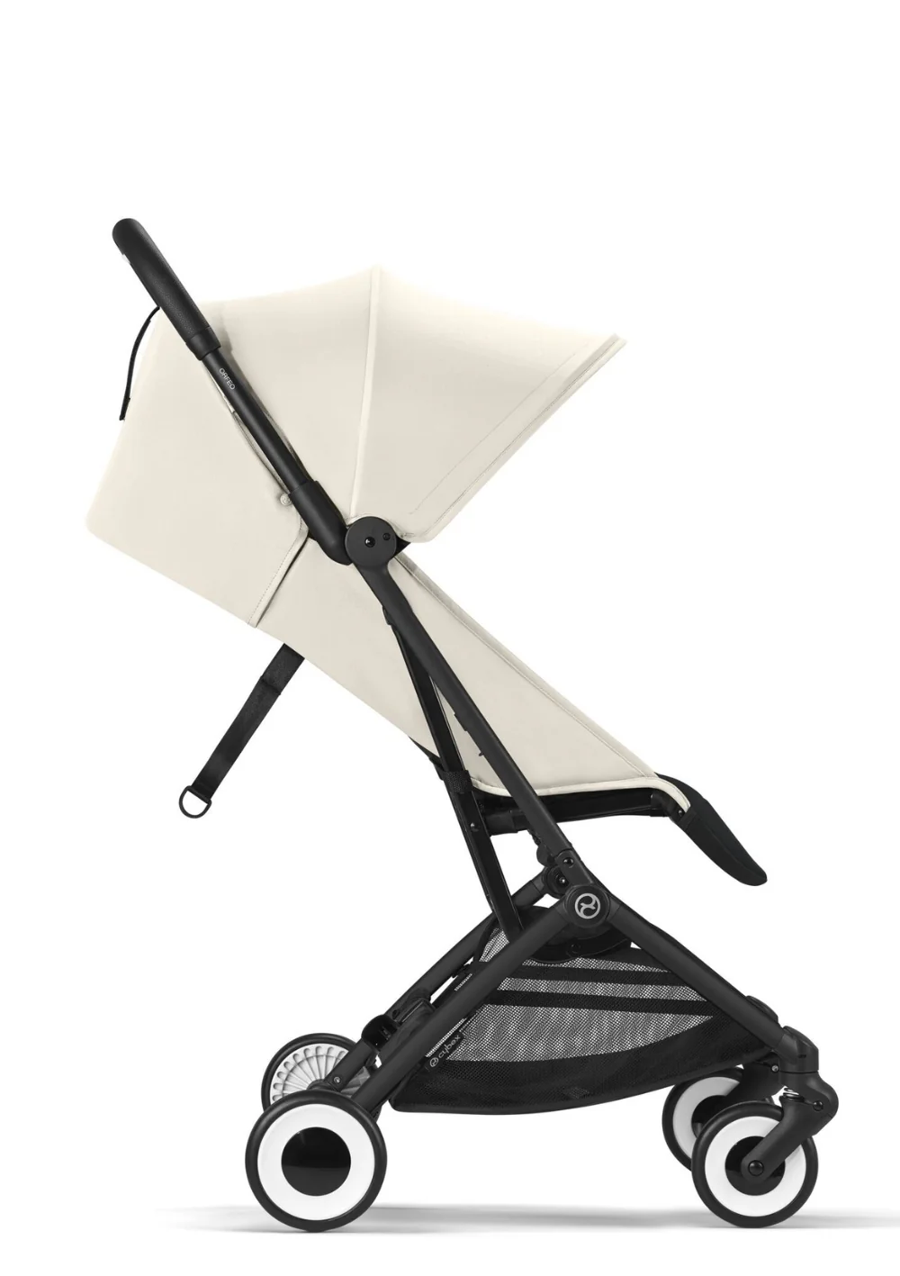 2025 Cochecito Orfeo Negro / Lona Blanca