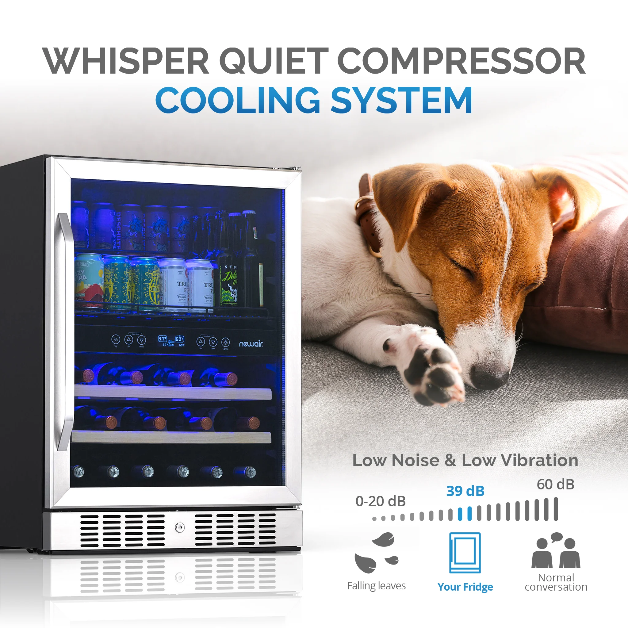 2025 Newair® Refrigerador Empotrable de Doble Zona para 70 Latas y 20 Botellas - 24