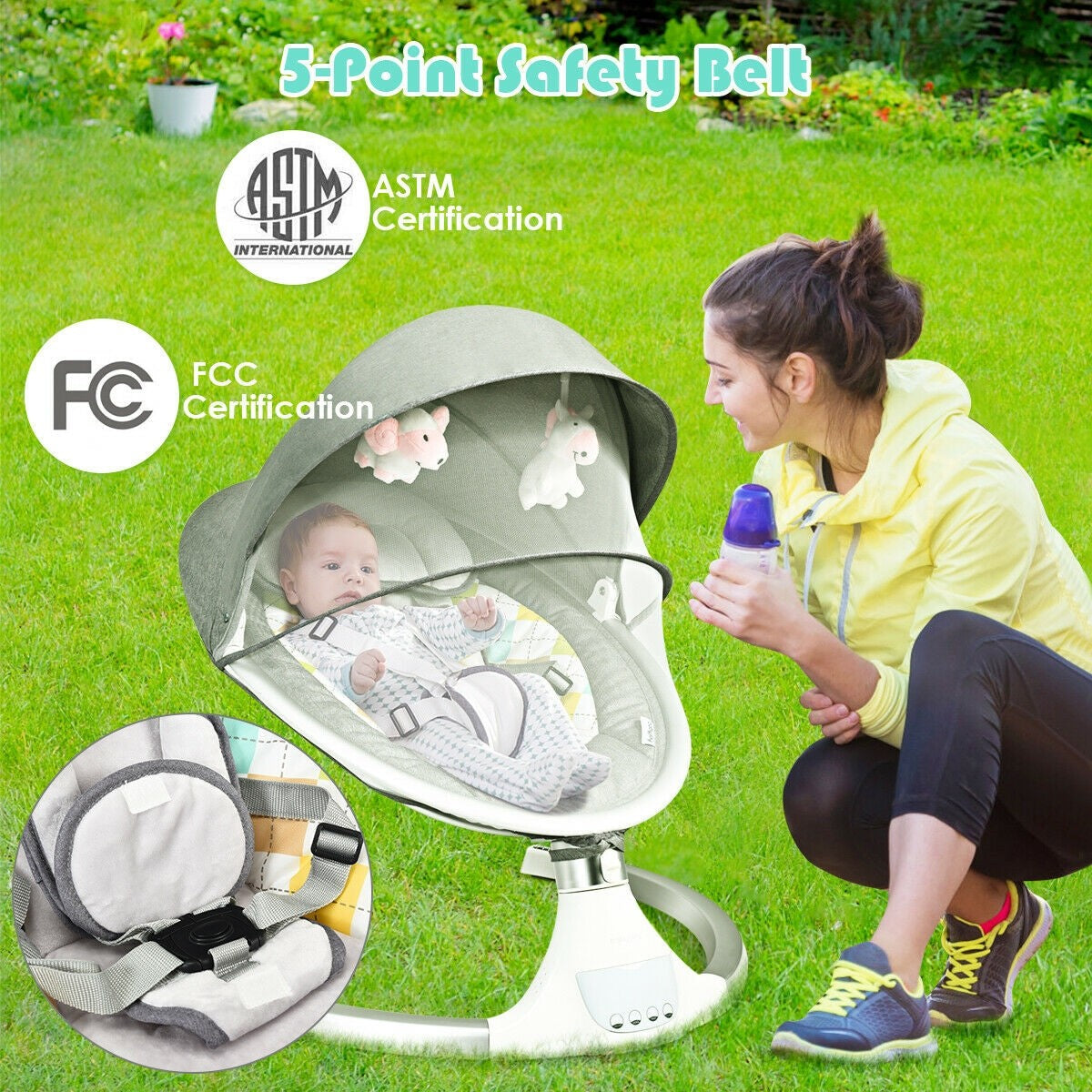 Columpio automático de lujo para bebés - Silla mecedora infantil