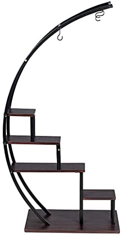 Soporte para Plantas de Metal Creativo con Forma de Media Luna, Estante Escalera para Macetas (Paquete de 2)