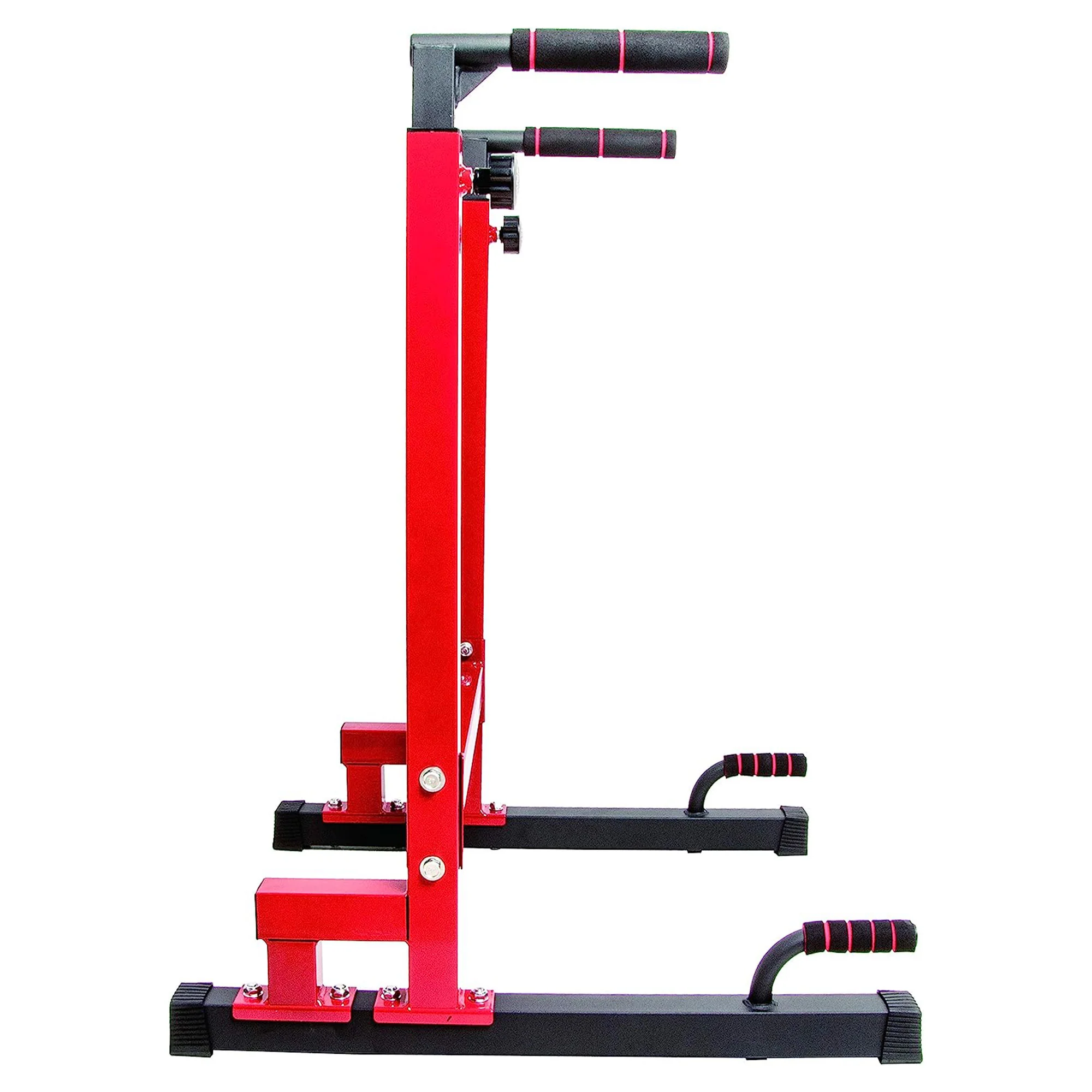 2025 BalanceFrom Estación Multifuncional de Dips para Gimnasio en Casa, Capacidad 500 lb, Rojo