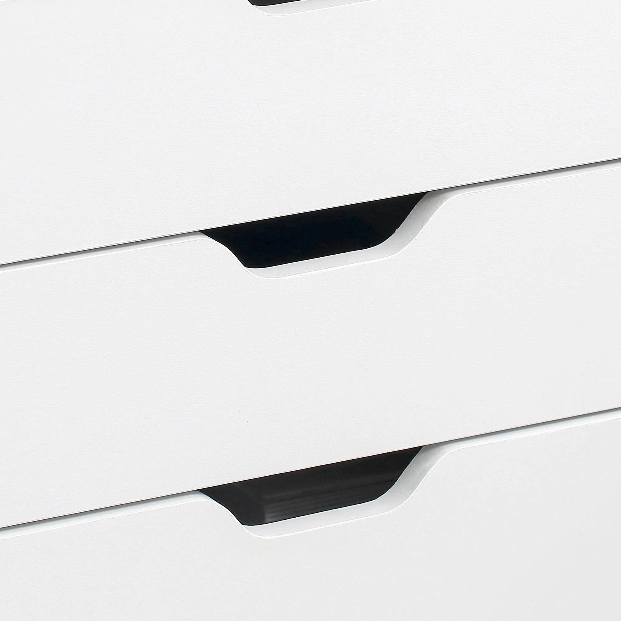 Cajonera Vertical de 7 Cajones, Mueble de Oficina Móvil con Ruedas, Blanco