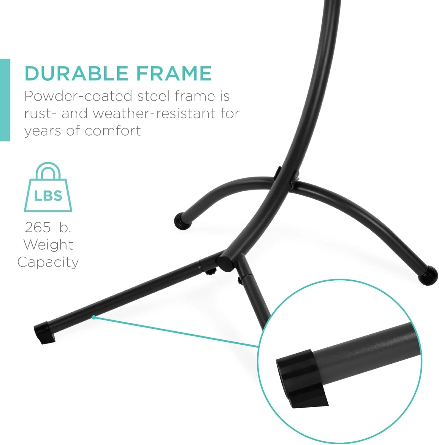 Chaise Longue Suspendue de Exterior Best Choice Products – Silla Balancín Curvada de Acero con Cojín Integrado y Toldo Desmontable – Gris Carbón