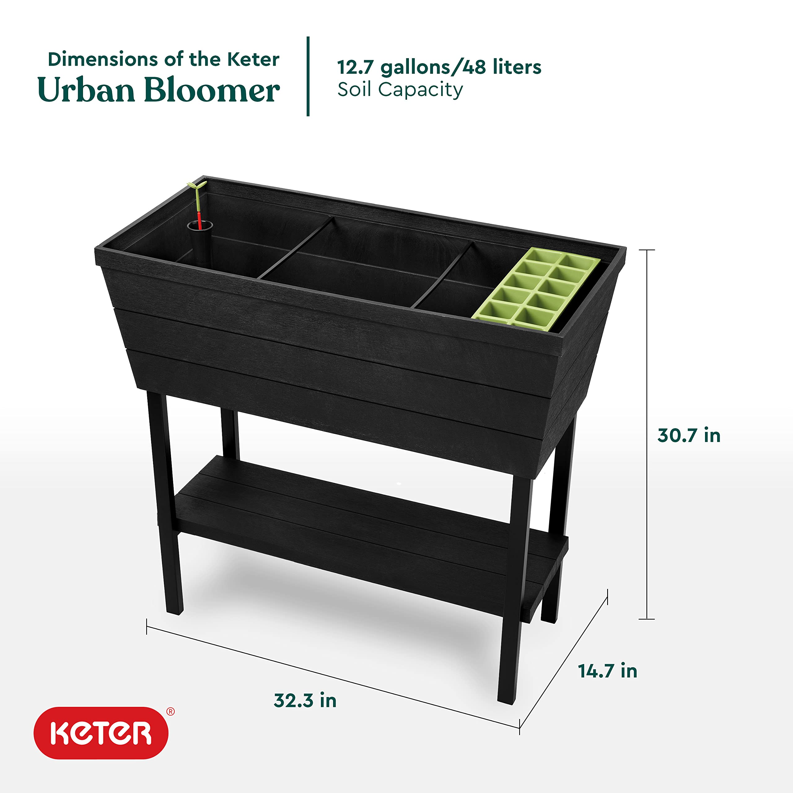 Keter Bloomer Elevado de Plástico Grafito