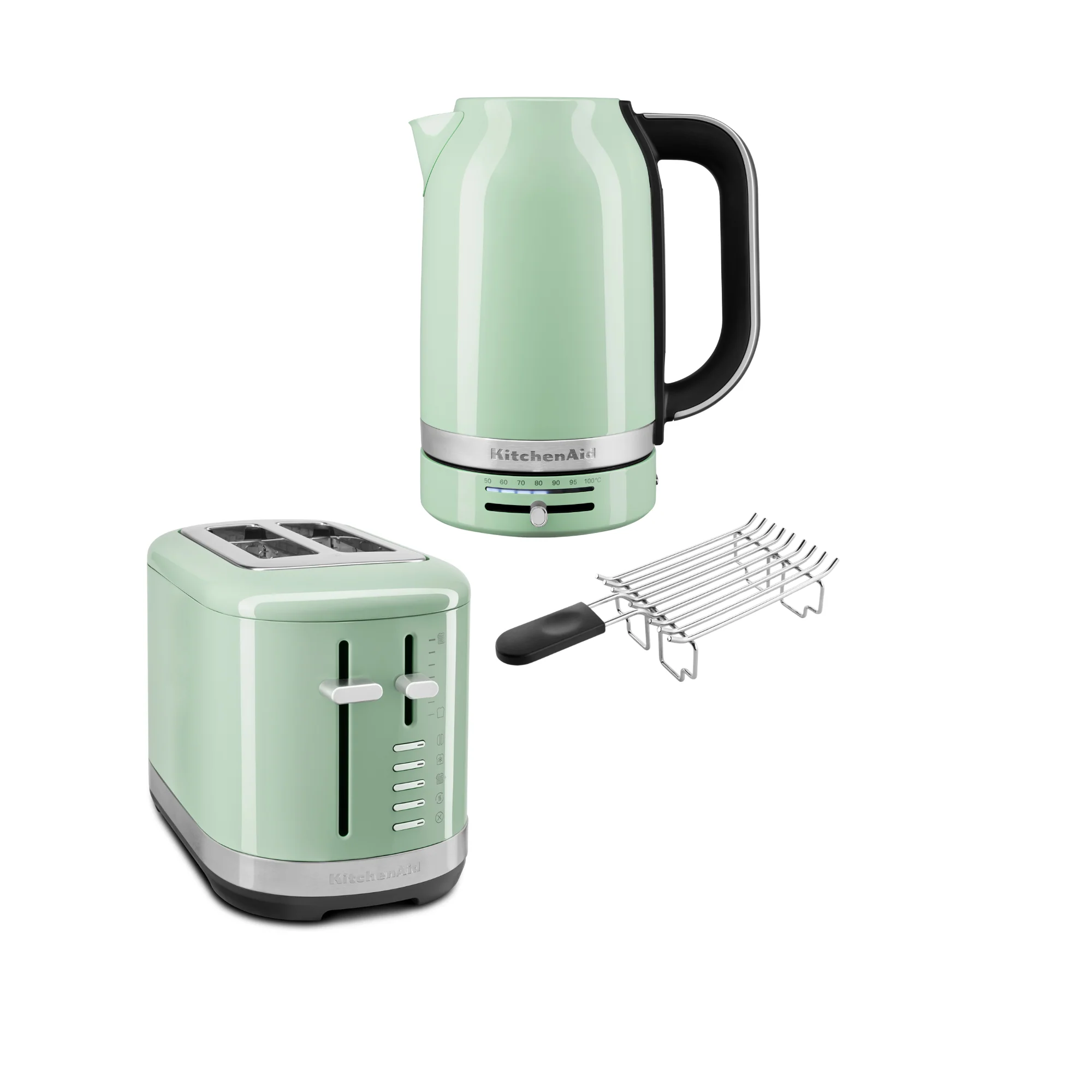 2025 Set de desayuno KitchenAid con hervidor 5KEK1701, tostadora de 2 ranuras 5KMT2109 y calentador de pan