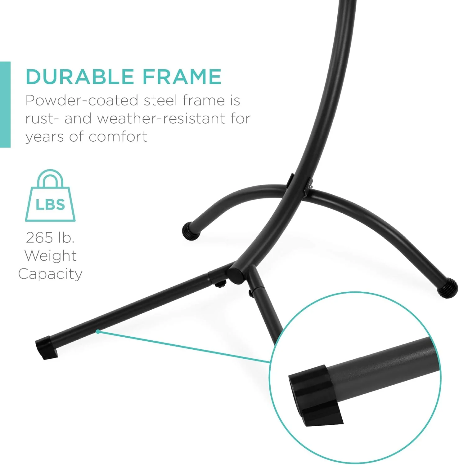 Chaise Longue Suspendue de Exterior Best Choice Products – Silla Balancín Curvada de Acero con Cojín Integrado y Toldo Desmontable – Gris Carbón