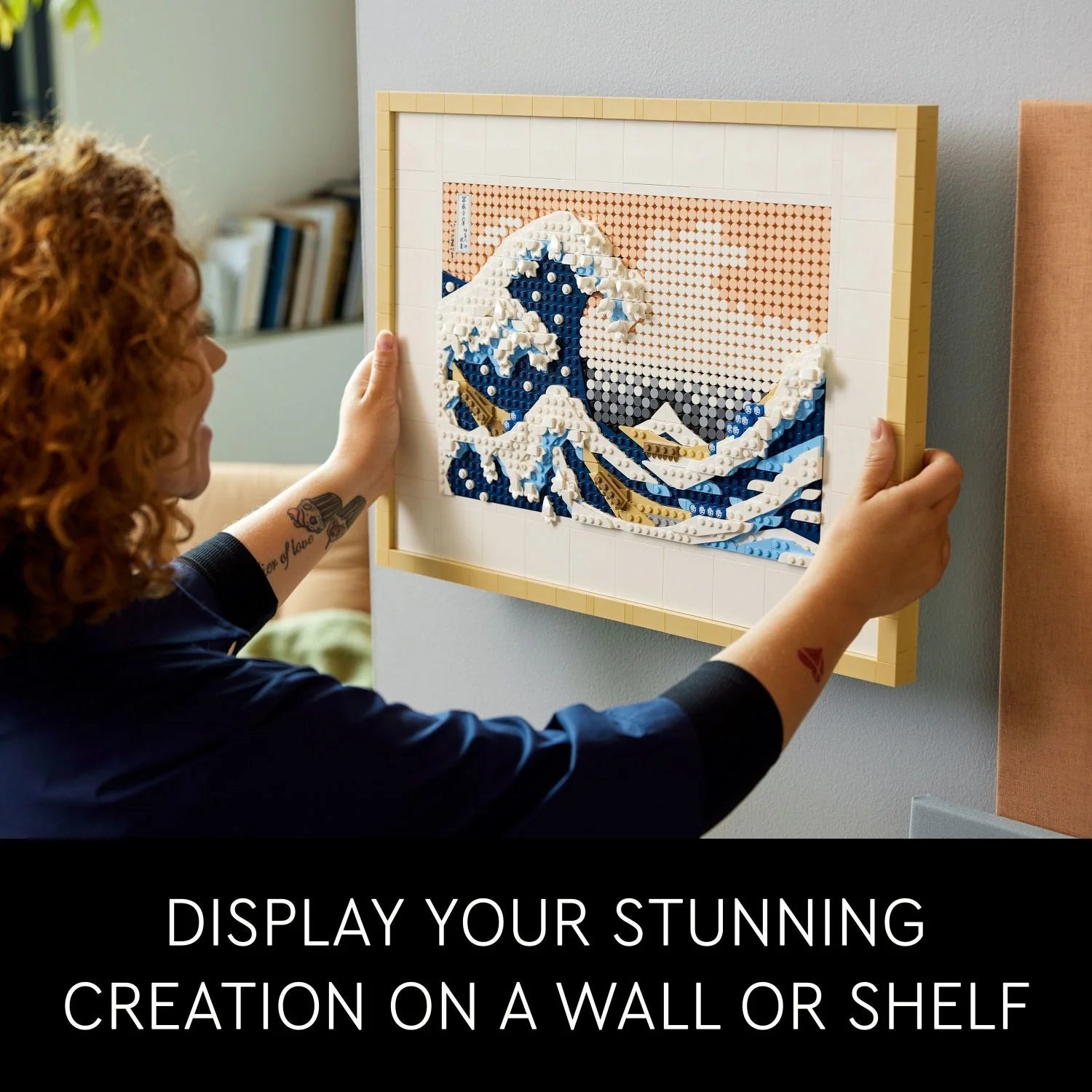 LEGO Art Hokusai – La Gran Ola, Arte Japonés 3D para Pared, Cuadro con Marco para Decoración de Hogar u Oficina, Kit Creativo de Artes y Manualidades, 31208