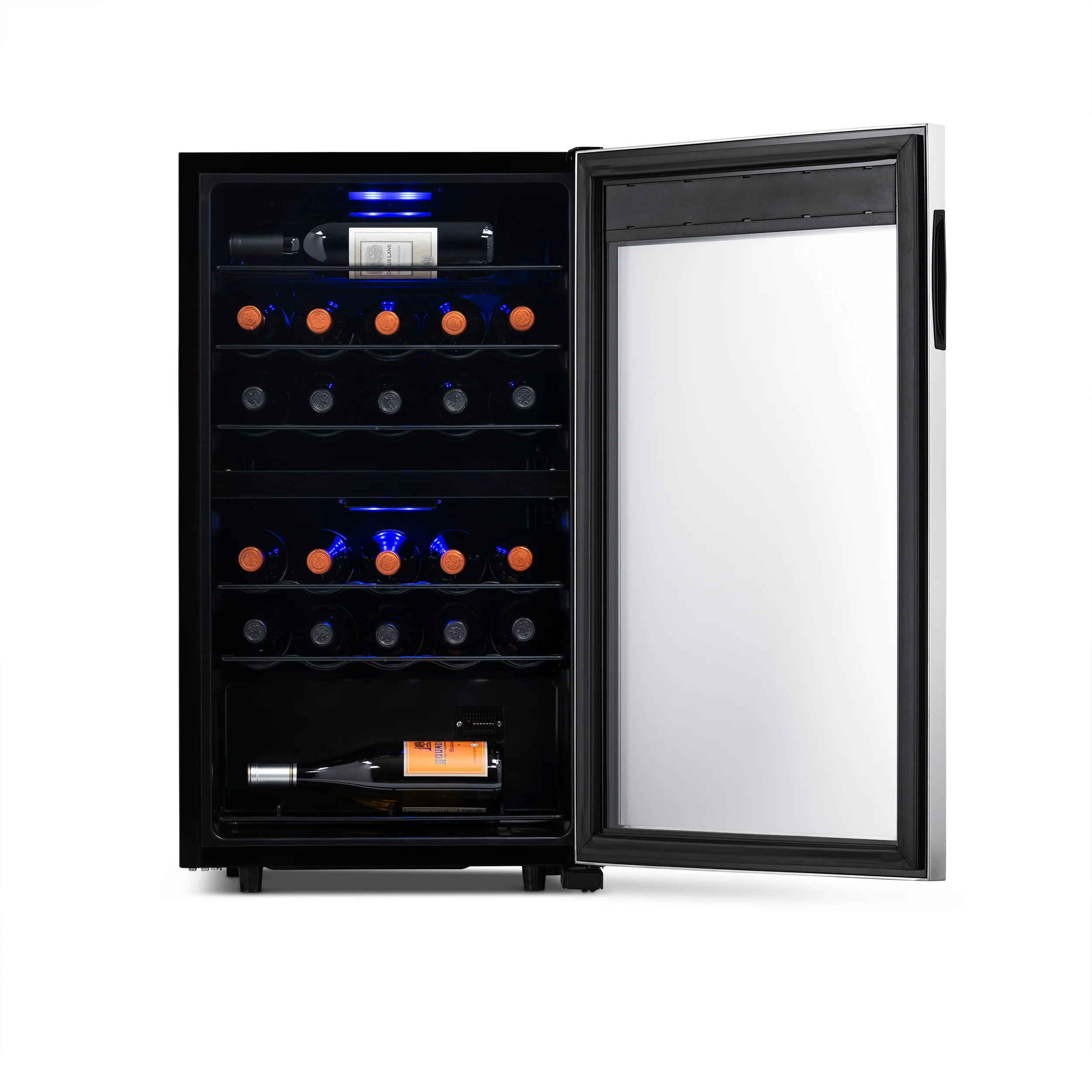2025 Refrigerador de Vinos Independiente Newair® – 28 Botellas (48 cm), Doble Zona, Acero Inoxidable