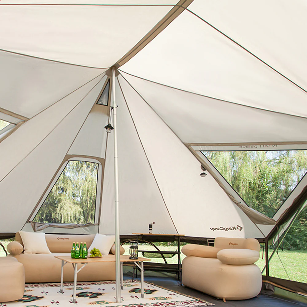 2025 KingCamp Khan Palace – Tienda espaciosa de glamping con ventilación variable, gran altura interior y opción de chimenea para grupos grandes