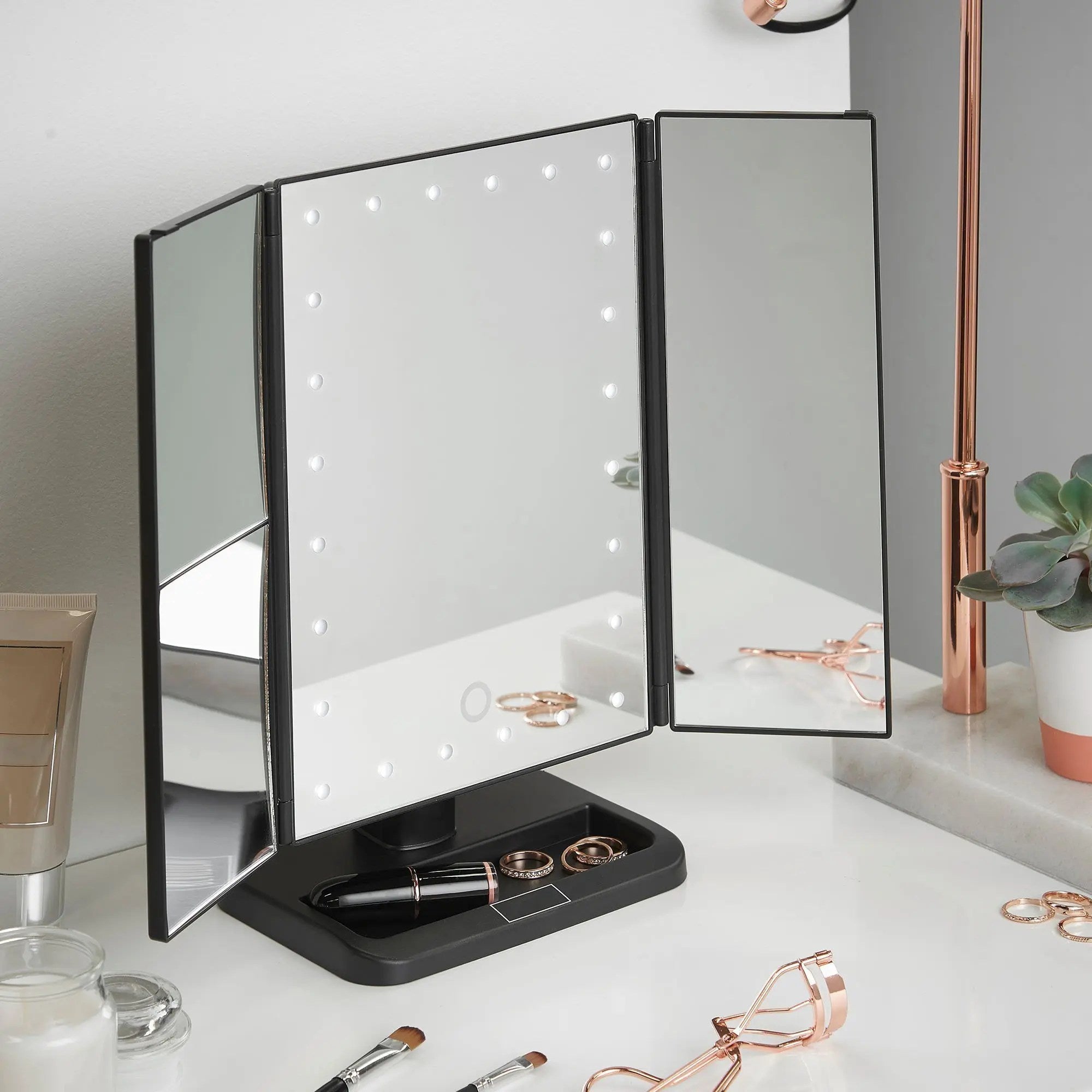 Espejo de Maquillaje con Luz – Espejo Inteligente de Tocador con Luces y Aumento 10X