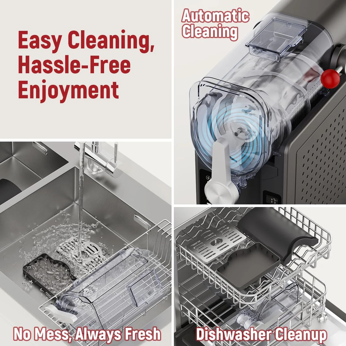 2025 Máquina para granizados UJR – Slushy Maker todo en uno sin hielo, con pantalla de temperatura en tiempo real, autolimpieza y 6 modos preestablecidos | Margaritas, cócteles, frappés, helados, smoothies, batidos