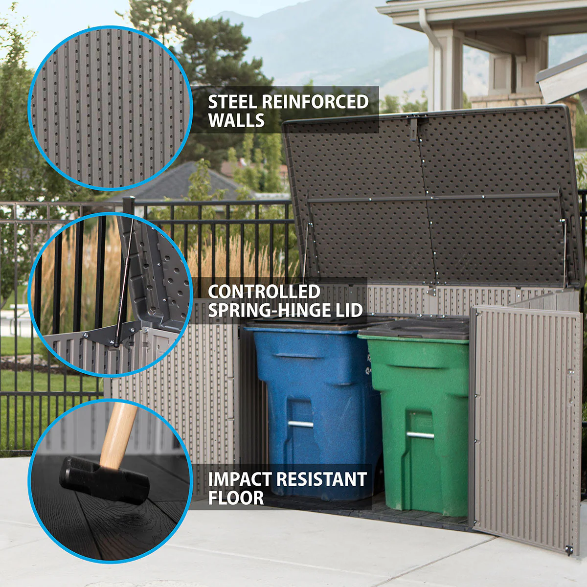 2025 Lifetime Caseta de almacenamiento horizontal 1,9 x 1,1 m – Capacidad 2.407 L