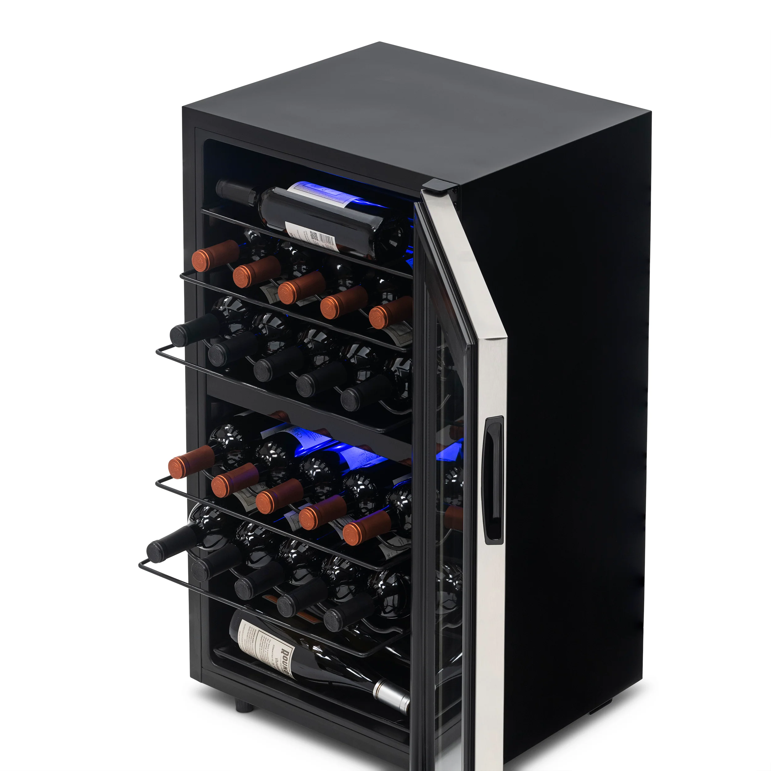 2025 Refrigerador de Vinos Independiente Newair® – 28 Botellas (48 cm), Doble Zona, Acero Inoxidable