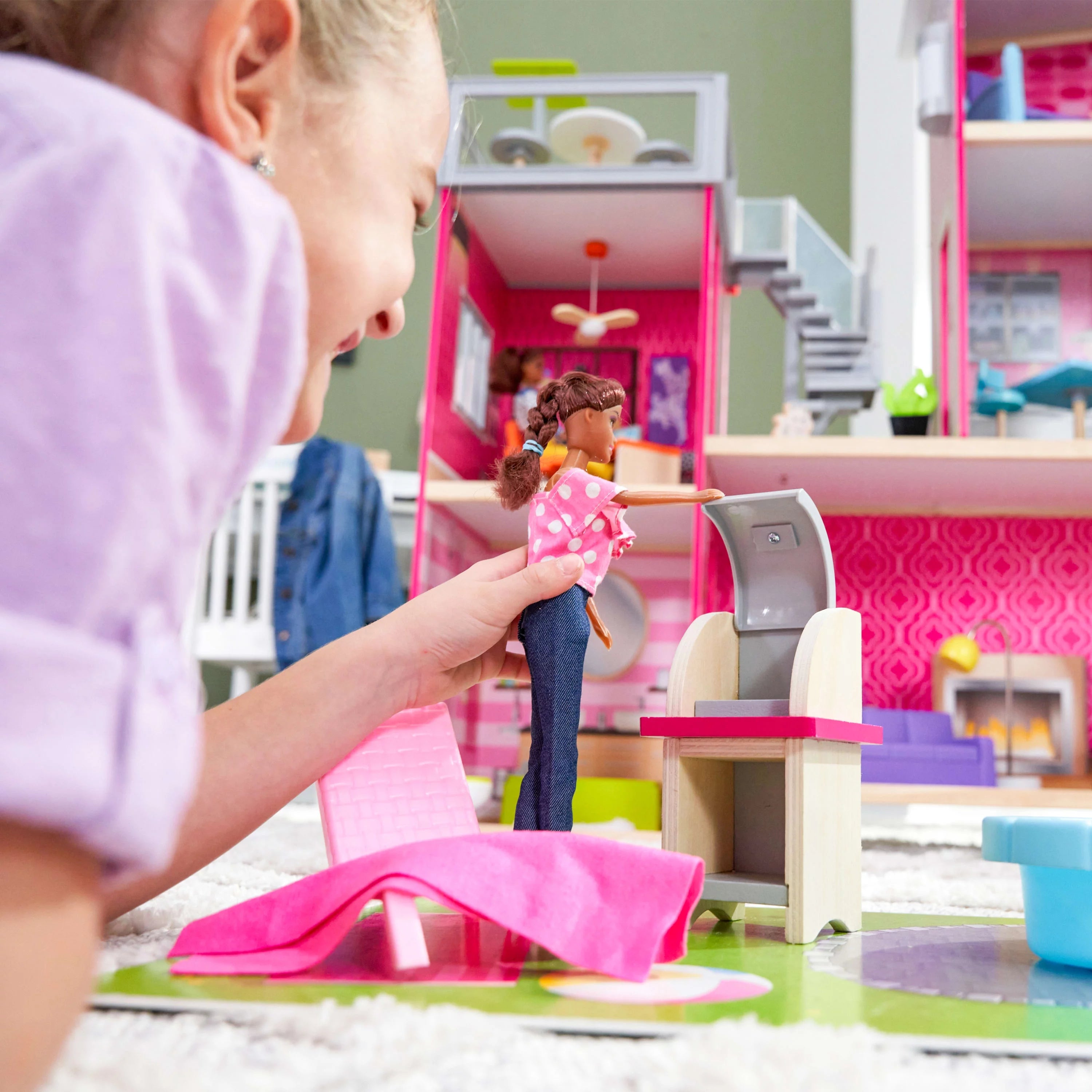 Casa de Muñecas KidKraft Uptown de Madera con 36 Accesorios, para Niños a partir de 4 años