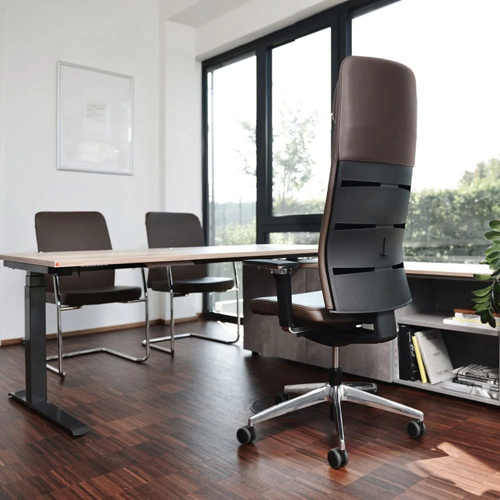 2025 Sillón Ejecutivo Ergonómico de Cuero Auténtico lento Matrix MT14 – EL SILLÓN EJECUTIVO para un Trabajo Cómodo – Fabricado en Alemania – Garantía de 30 Años