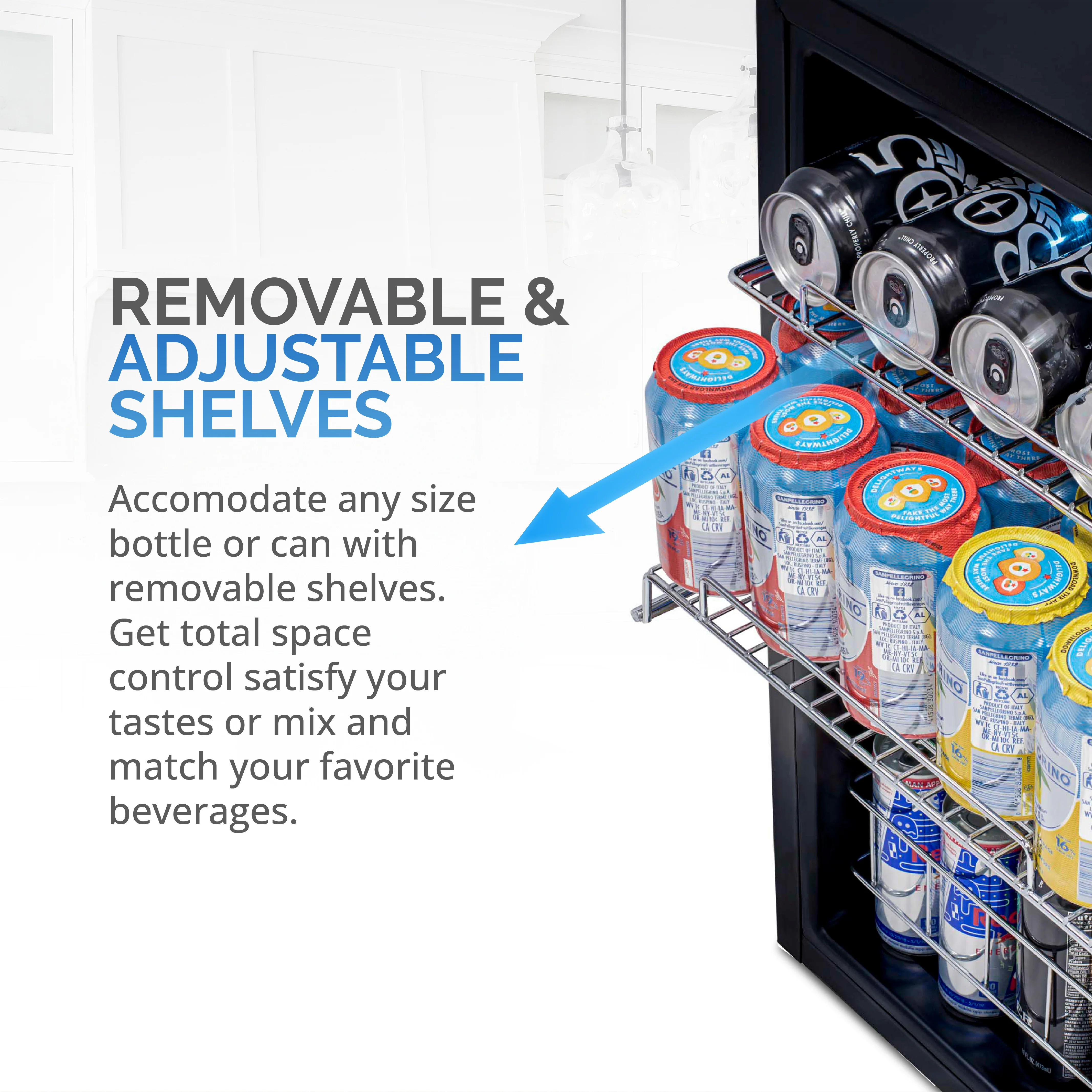 2025 Newair® Refrigerador de Bebidas Independiente de Acero Inoxidable – 90 Latas – 17”