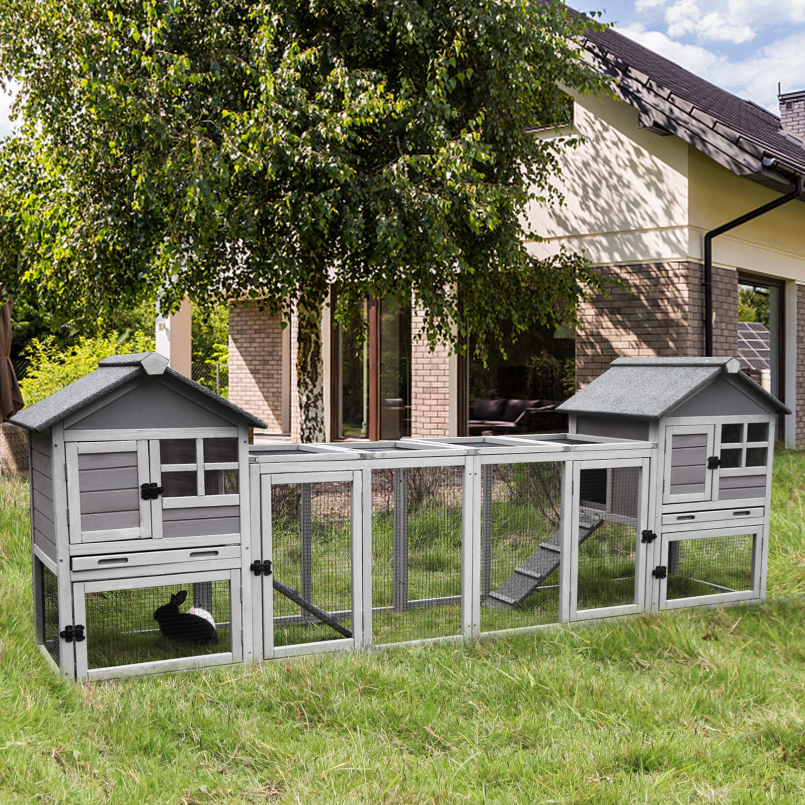 2025 Conejera para Conejos y Cobayas Indoor/Outdoor Rabbit Hut