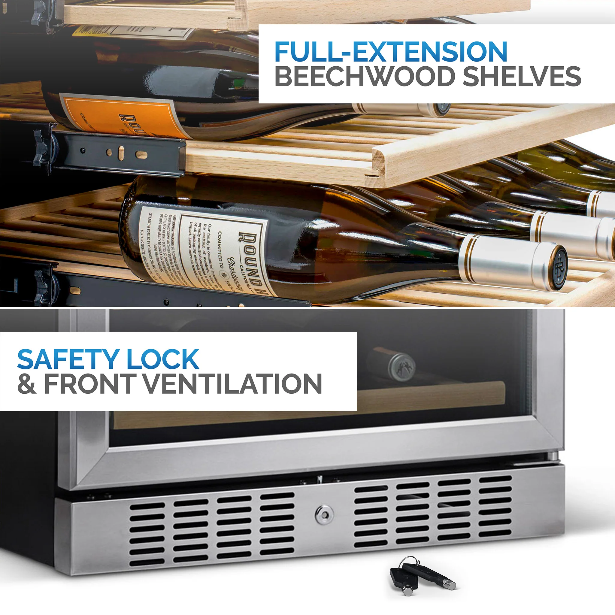 2025 Newair® Refrigerador Empotrable de Doble Zona para 70 Latas y 20 Botellas - 24