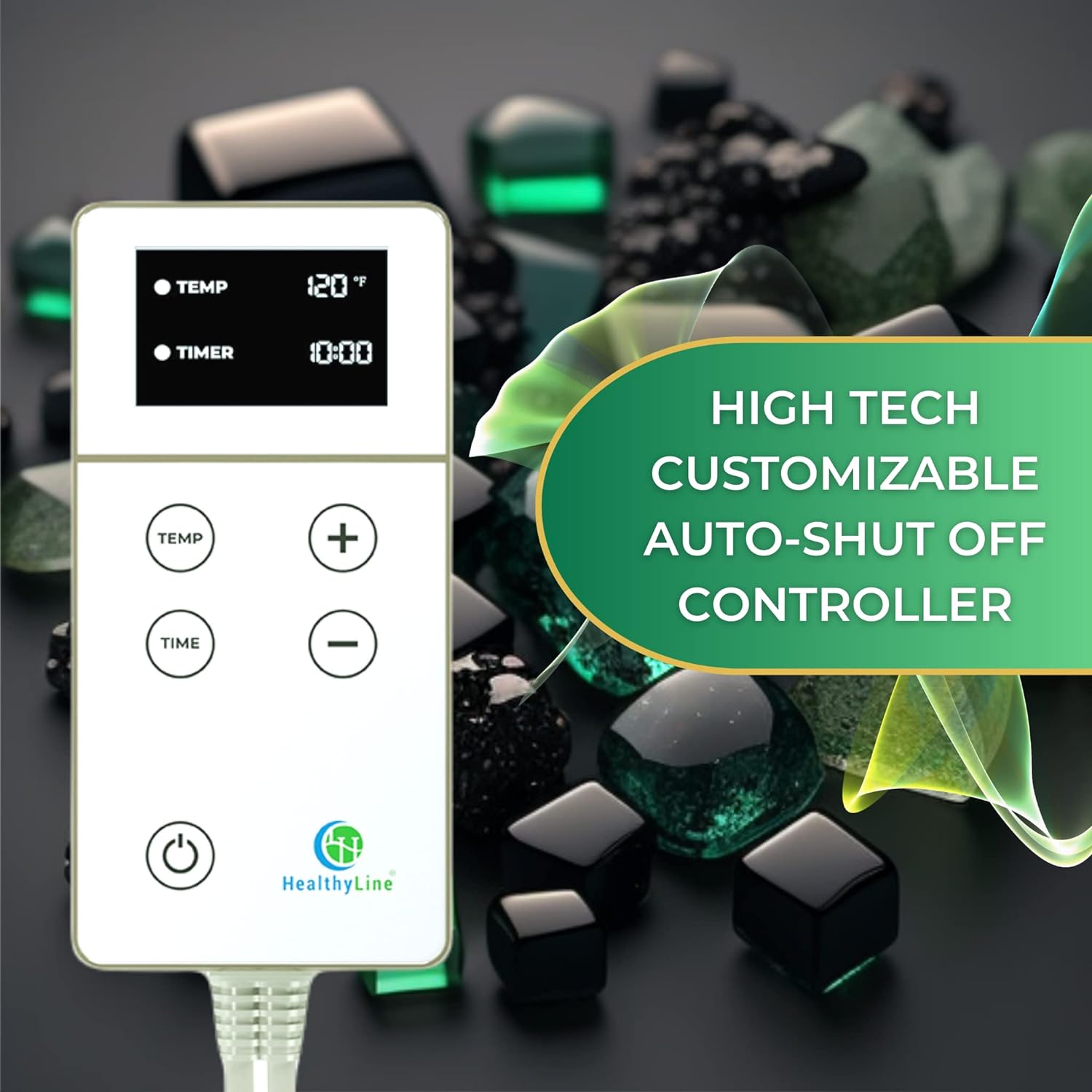 Almohadilla de Calefacción HealthyLine de Infrarrojos Lejanos – Piedras Calientes de Jade y Turmalina – Iones Negativos – Tapete de Malla JT Completo 7224 Soft Light InfraMat Pro®