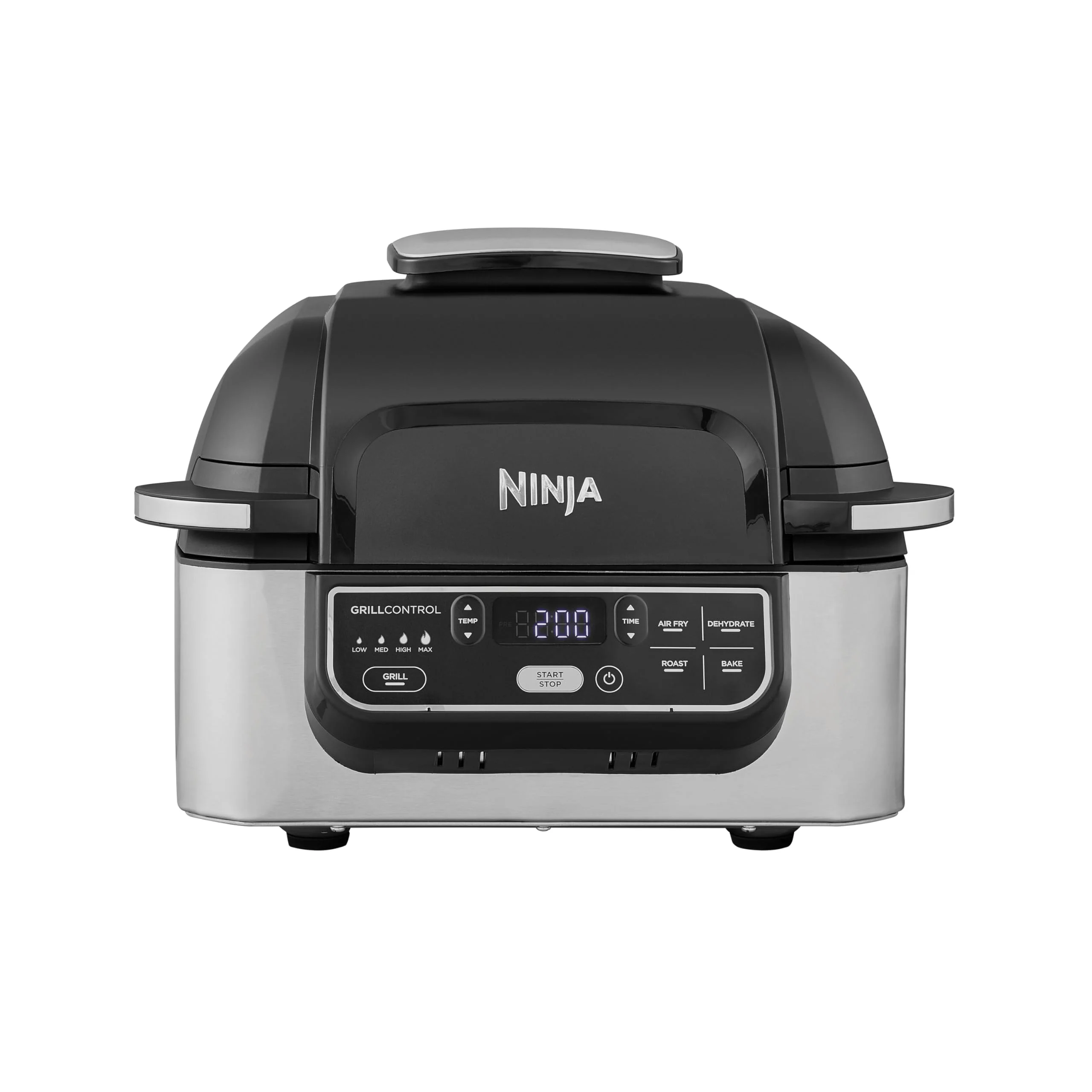 2025 Ninja Foodi Grill & Airfryer, freidora de aire de 5,7 L, piezas aptas para lavavajillas, 5 en 1, negro/plata AG301EU