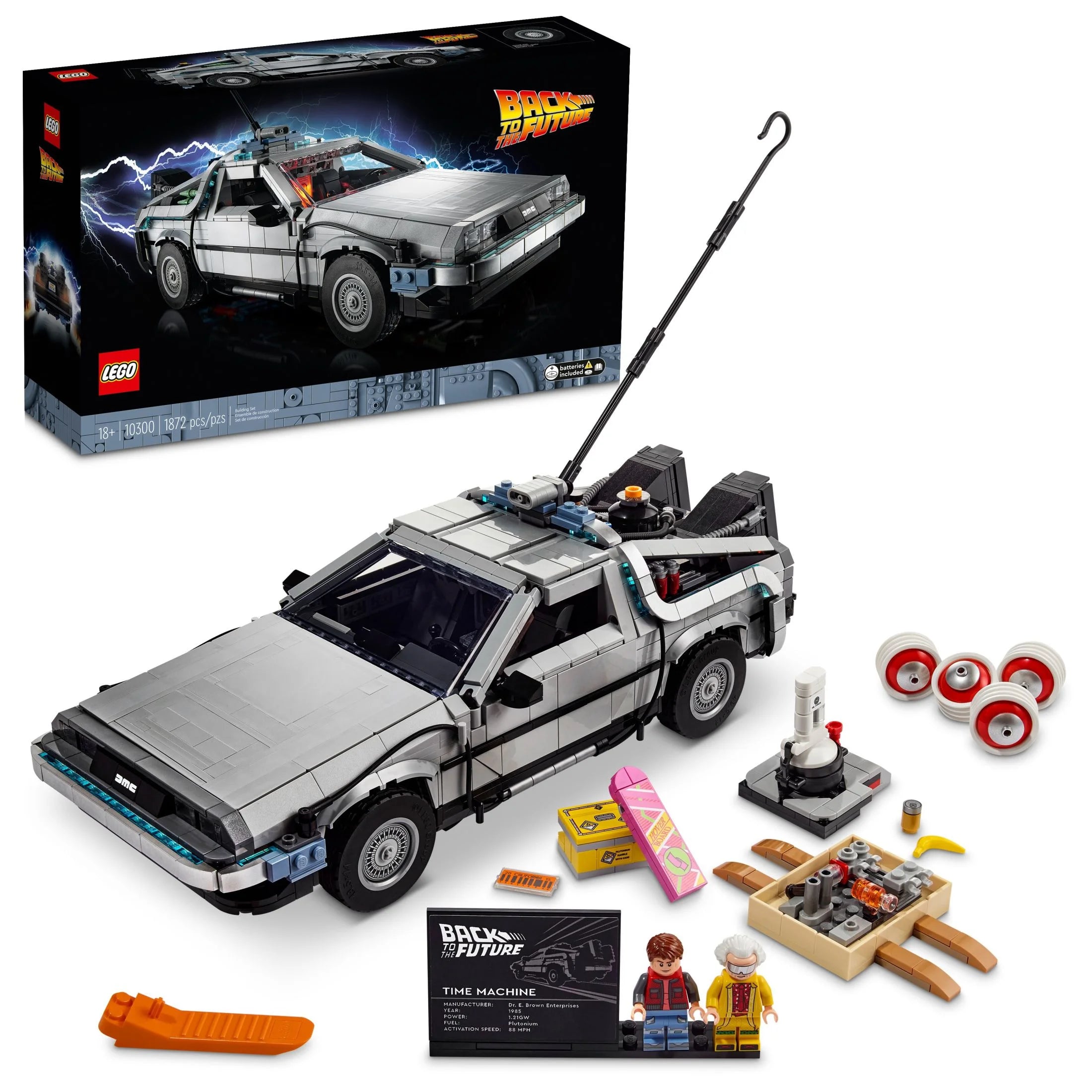 LEGO Icons Regreso al Futuro Máquina del Tiempo 10300 – Set de Construcción de Auto DeLorean, Inspirado en la Clásica Película