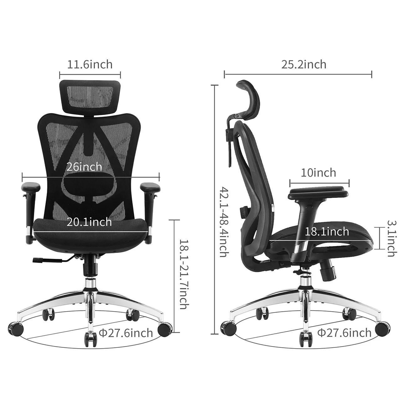 2025 Silla de Oficina Sihoo M57 Totalmente de Malla Transpirable para un Estilo de Vida Sedentario