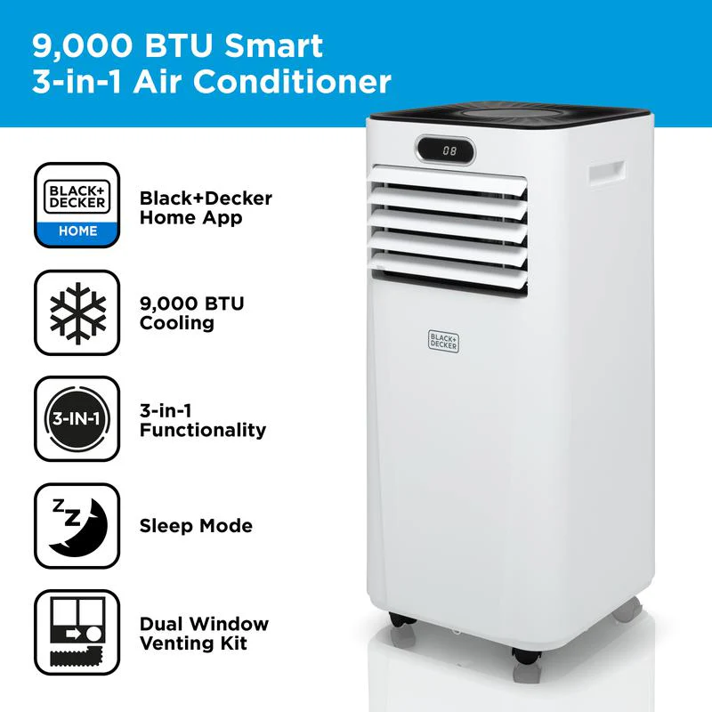 Aire Acondicionado Móvil Inteligente Black+Decker BXAC40025GB 9000 BTU