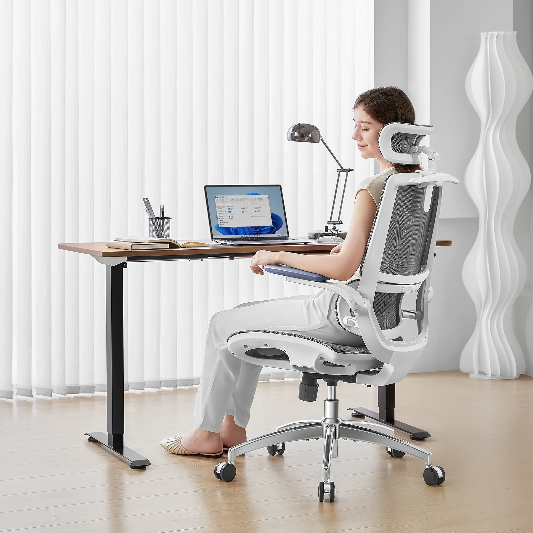 2025 Silla de Oficina Ergonómica Sihoo M59AS con Respaldo de Dos Secciones y Reposabrazos 3D Abatibles