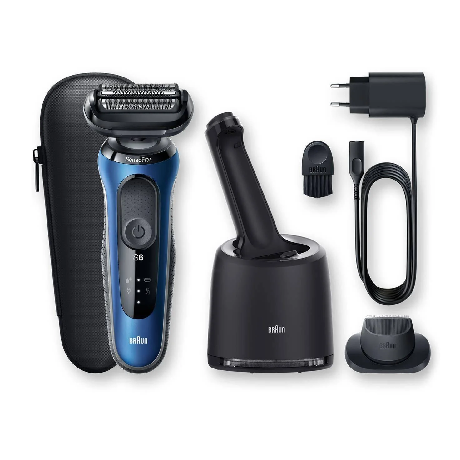 2025 Afeitadora Braun Series 6 60-B7200cc para hombre – Afeitado en seco y húmedo con SmartCare Center – Azul