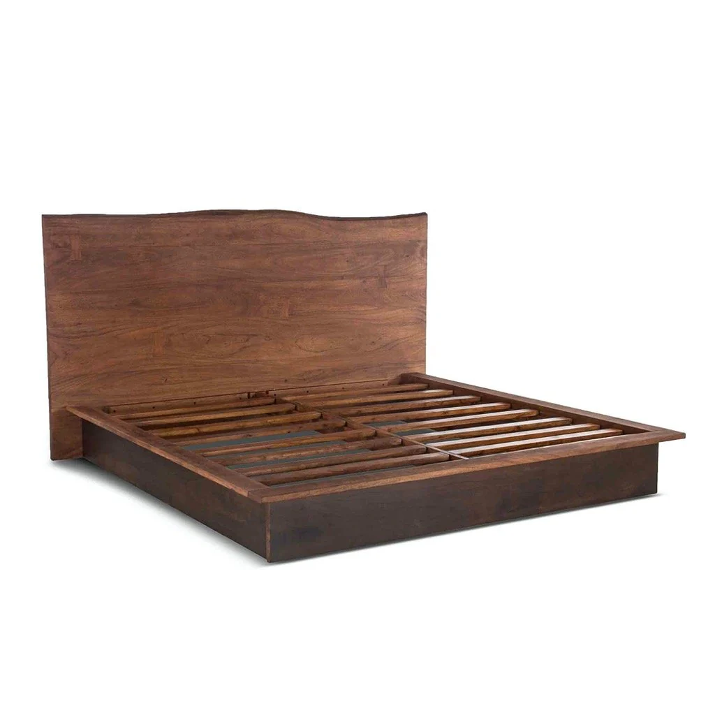 Cama San Marino de Madera Maciza de Acacia – Diseño Orgánico y Moderno