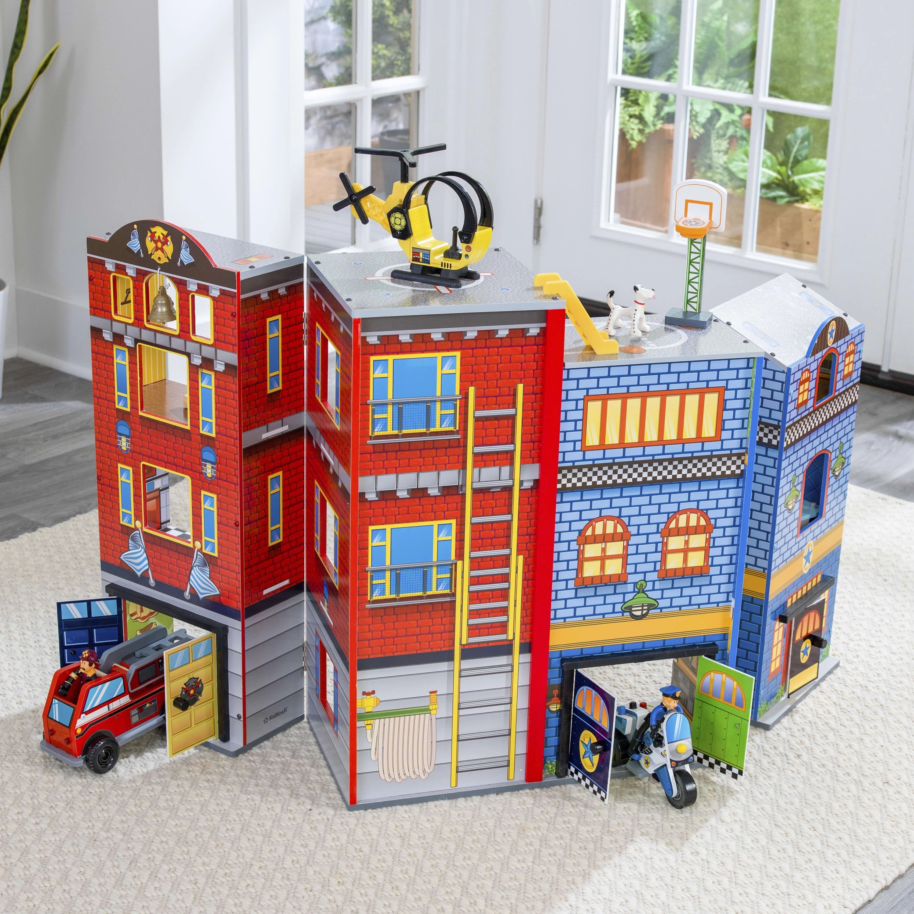 Conjunto de Juego KidKraft Everyday Heroes de Madera Plegable con 26 Piezas