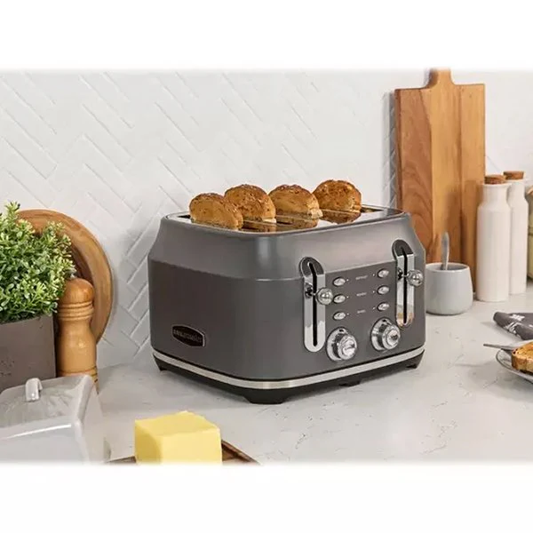 2025 Tostadora clásica Rangemaster RMCL4S201GY para 4 rebanadas – Gris