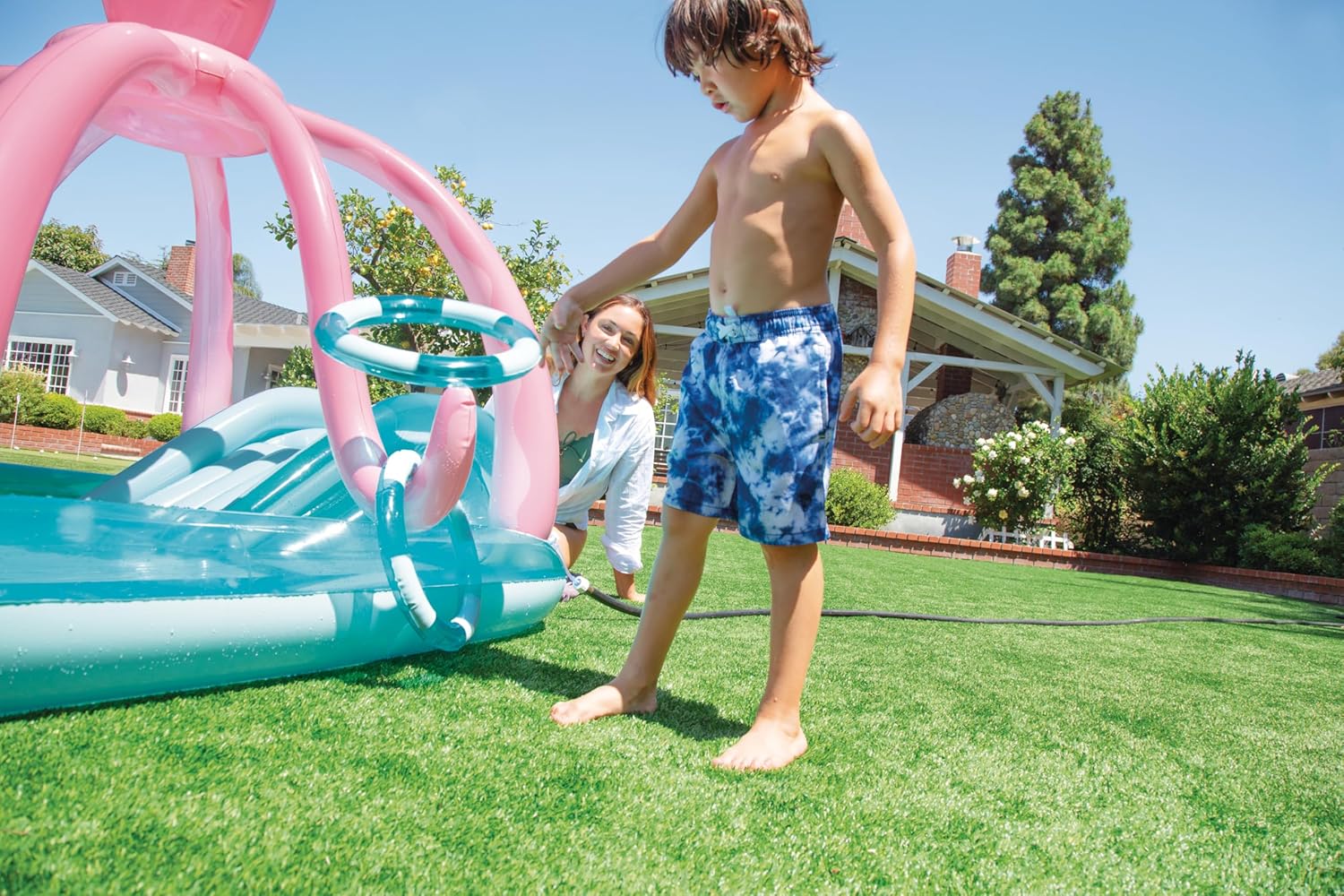 Intex Área de Juego Inflable Jungle Adventure – Piscina con Tobogán y Juegos de Agua para Niños
