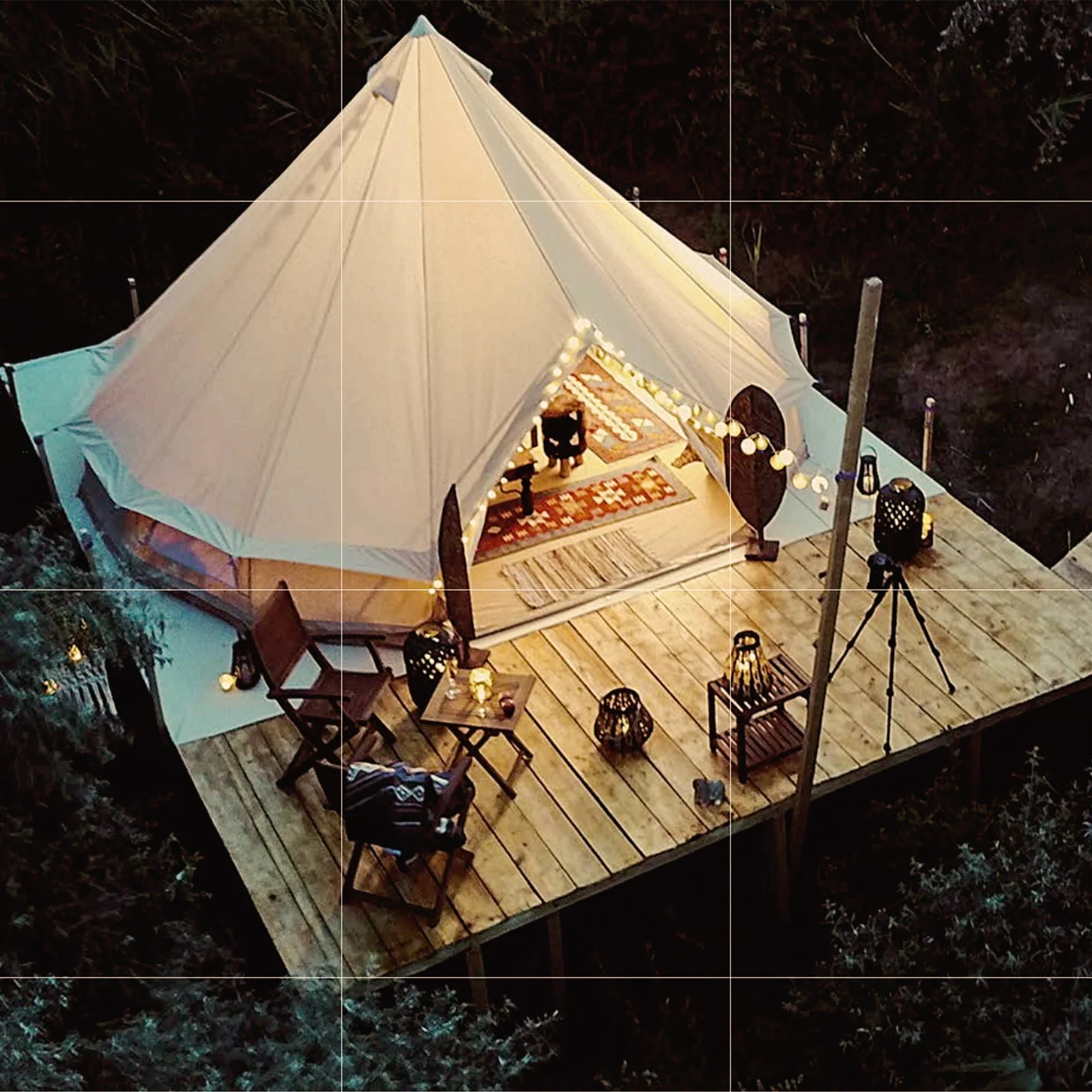 2025 KingCamp Khan 500 – Tienda espaciosa para 8 personas en forma de tipi con tejido técnico de mezcla de algodón, ventilación flexible y montaje rápido