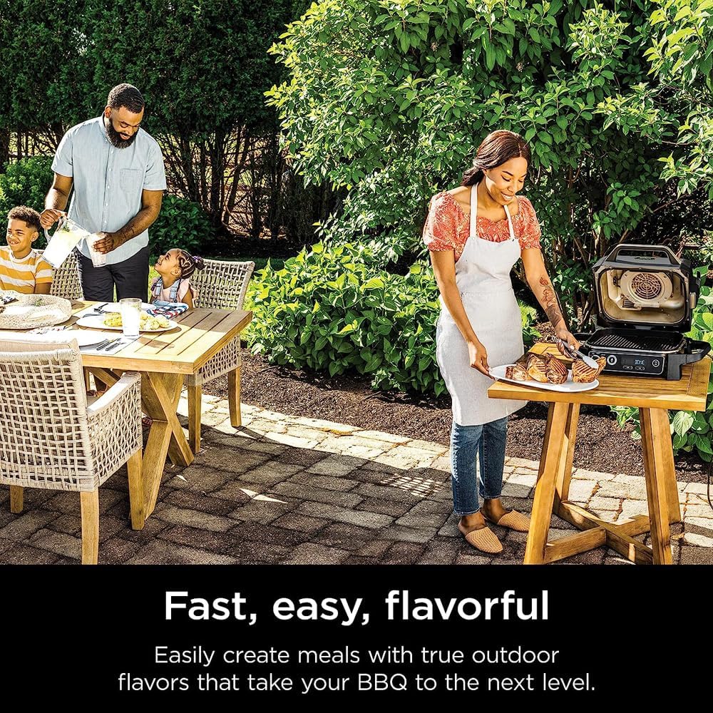 2025 Parrilla y Ahumador Profesional para Exteriores, Termómetro Integrado, Parrilla Principal 7 en 1, Ahumador BBQ, Freidora de Aire, Horno, Deshidratador, Parrilla, Pellet de Leña, Portátil, Eléctrica