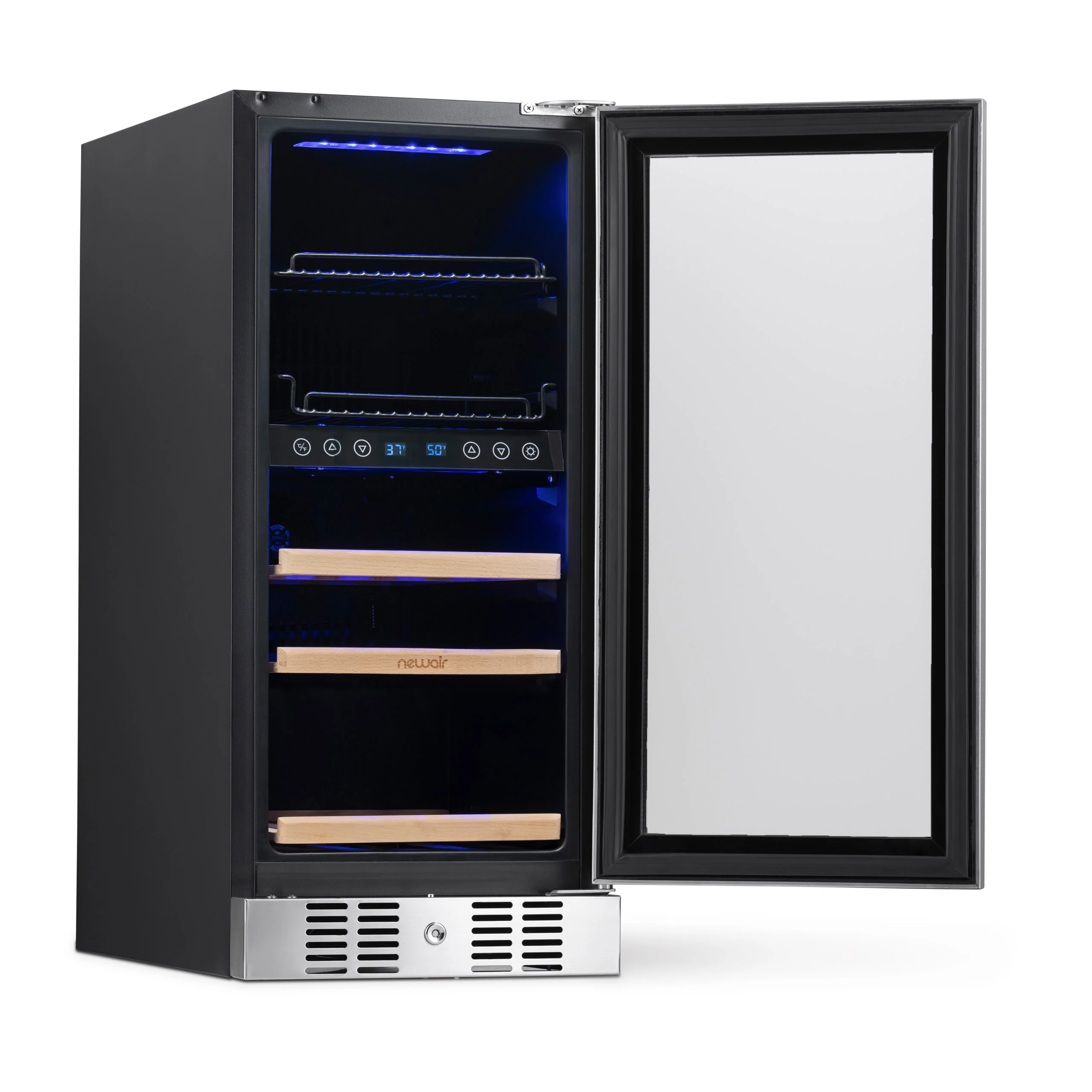 2025 Newair® Refrigerador Empotrable de Doble Zona para Bebidas – 48 Latas y 9 Botellas – 15 Pulgadas