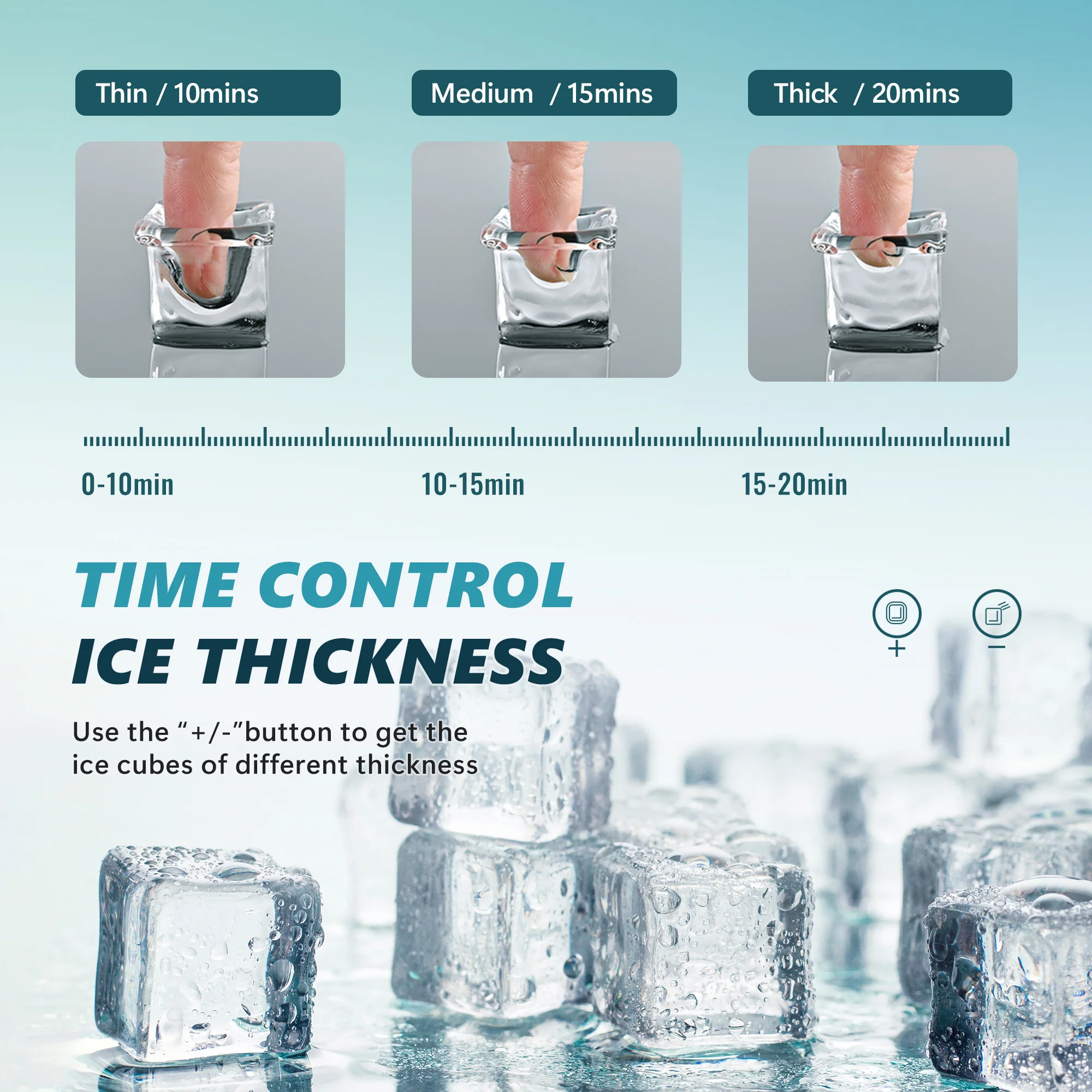 2025 Máquina de hielo compacta EUHOMY 14