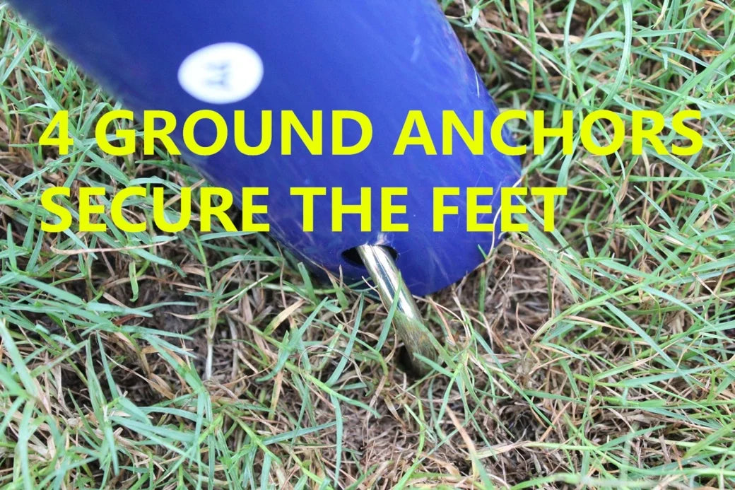 2025 Set de columpios con estructura metálica en A, resbaladilla y columpios curvados en forma de U para jardín, azul/verde/naranja