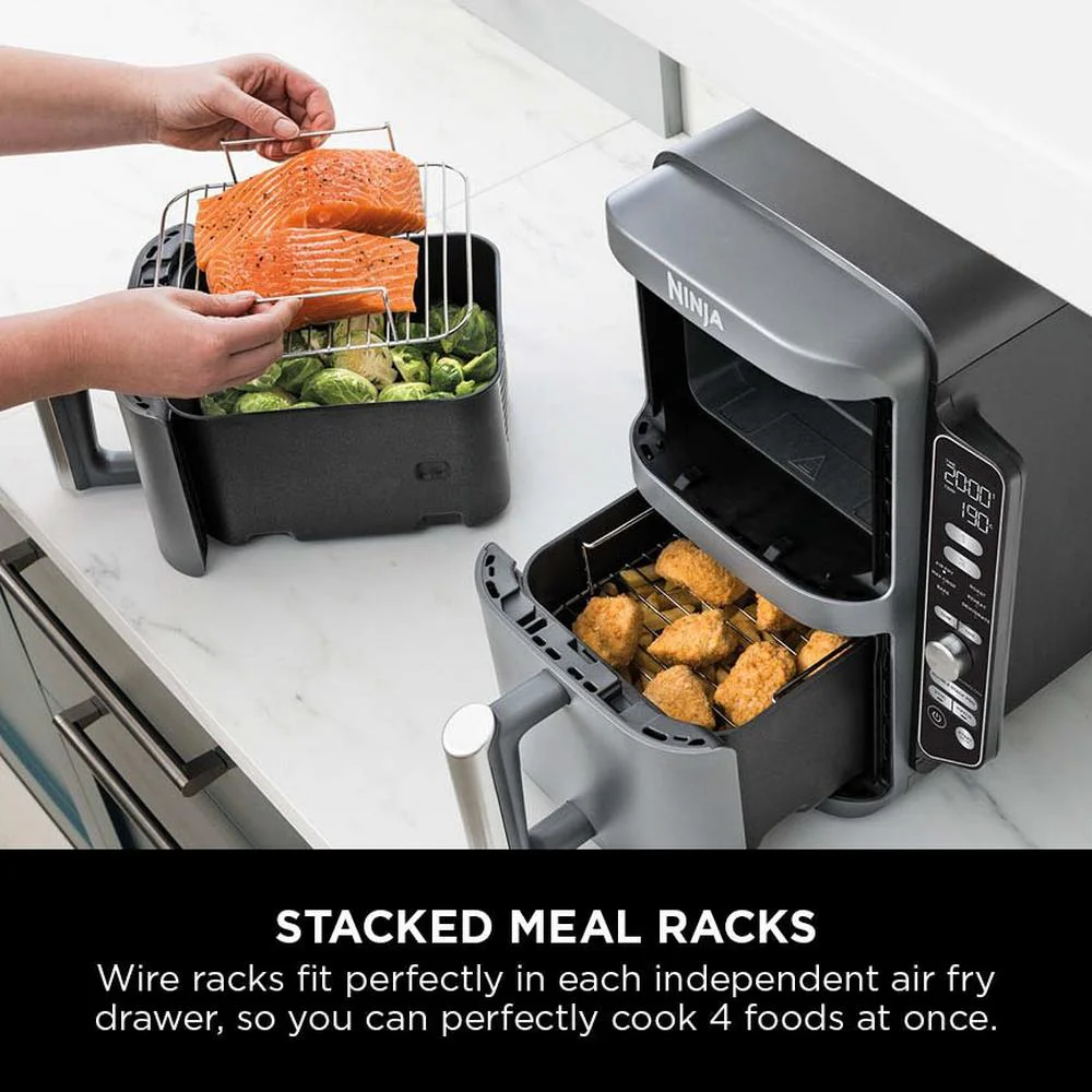 2025 Freidora de Aire Caliente Ninja Double Stack XL 2 Cajones 9,5L – Gris SL400UK