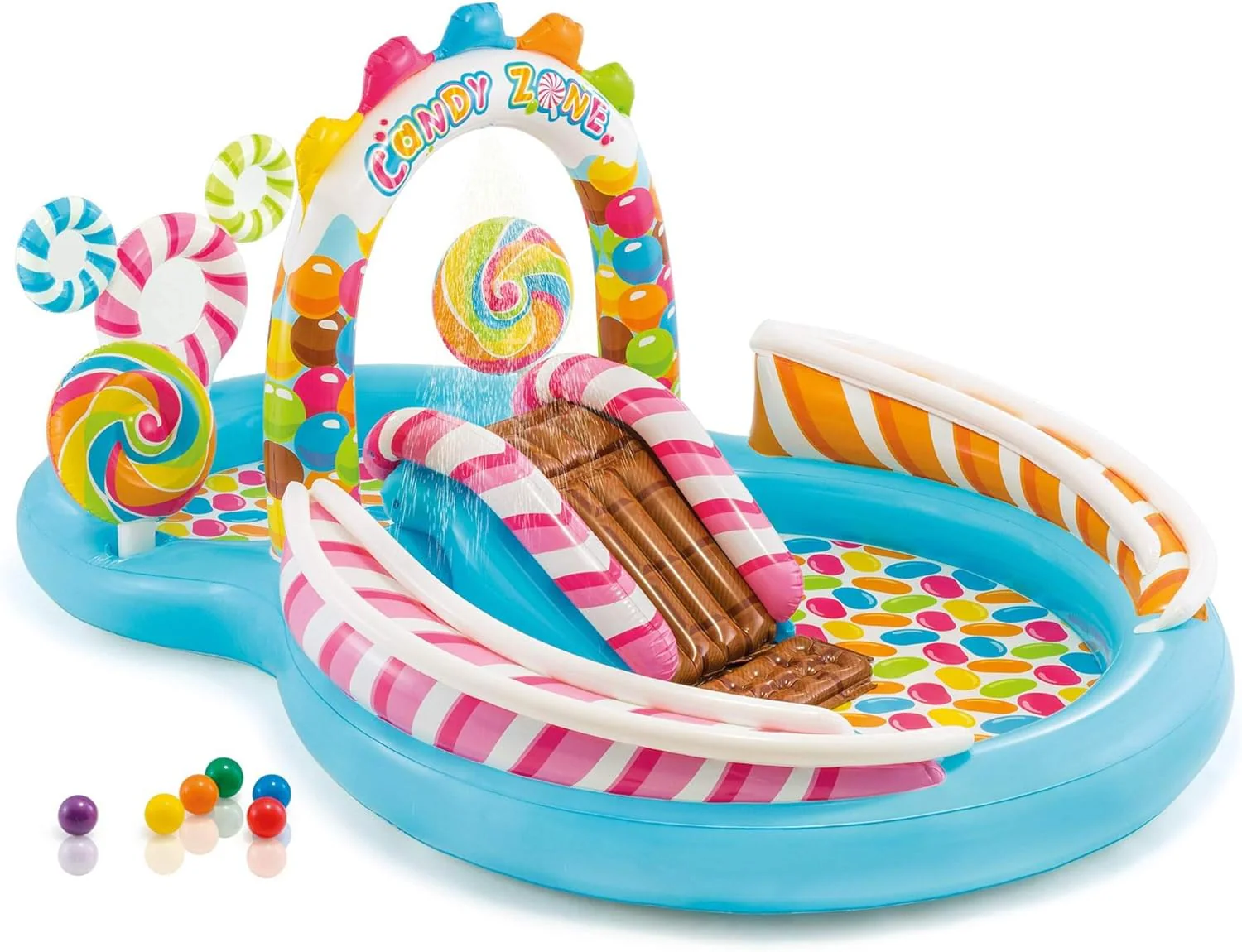 Intex Área de Juego Inflable Jungle Adventure – Piscina con Tobogán y Juegos de Agua para Niños